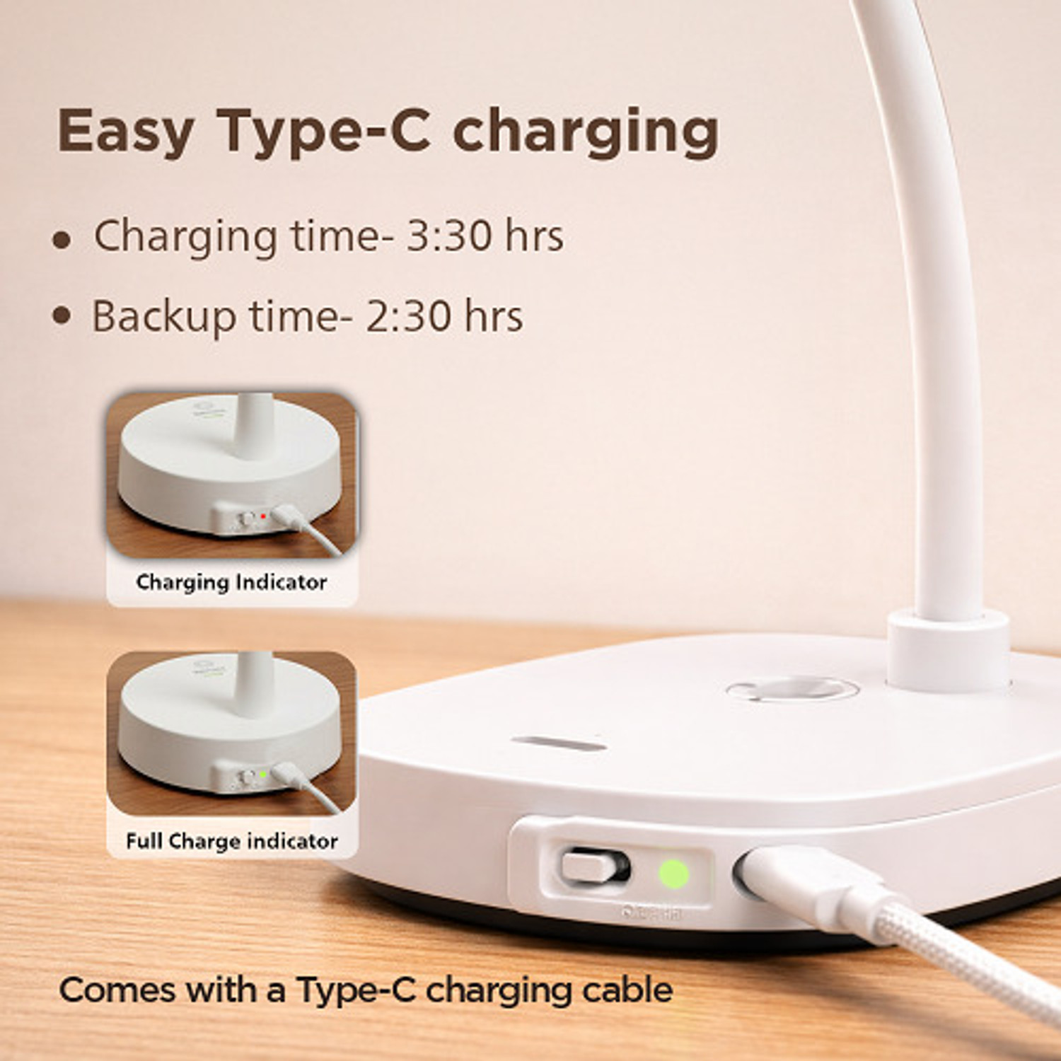 Image of PHILIPS 5W VION White LED Desk Light, 3-in-1, EyeComfort Technology Adjustable Design Table Lamp