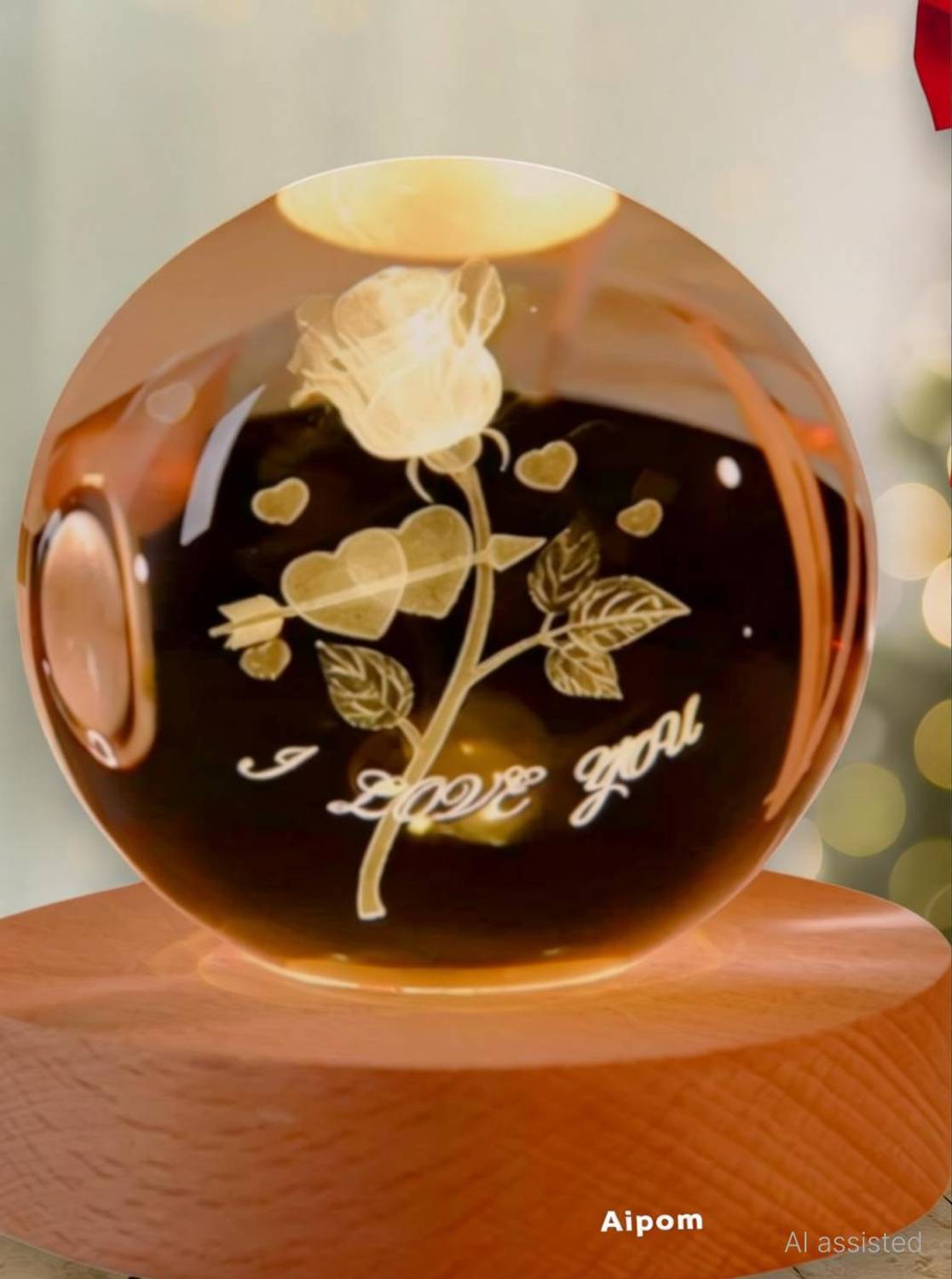 Aipom 3D I Love You Flower Night Lamp