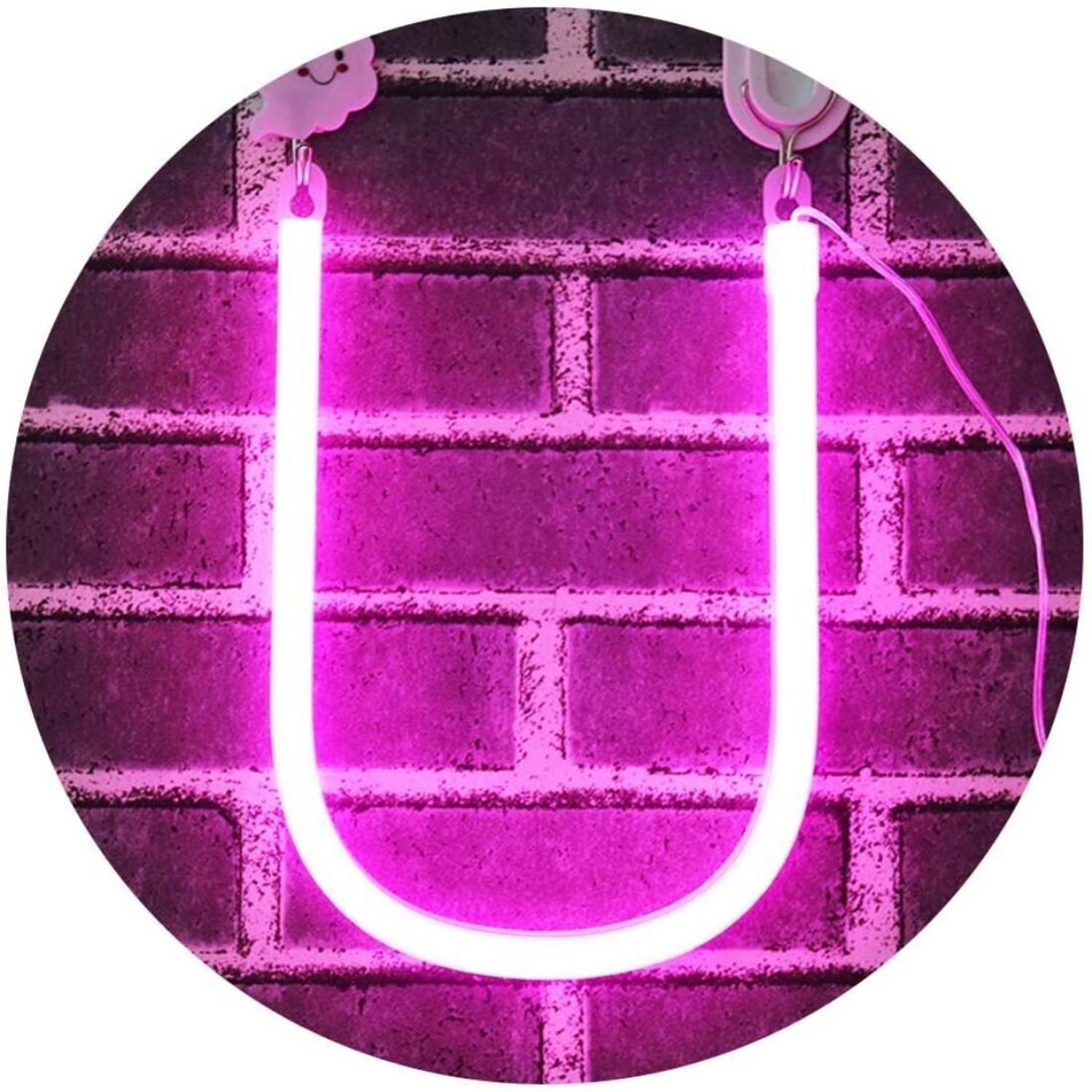 Image of Satyam Kraft Marquee Alphabet Shaped Neon Led Light for Home Decoration and Wall Lamp, Pink, 1 Piece (Letter-U) Night Lamp