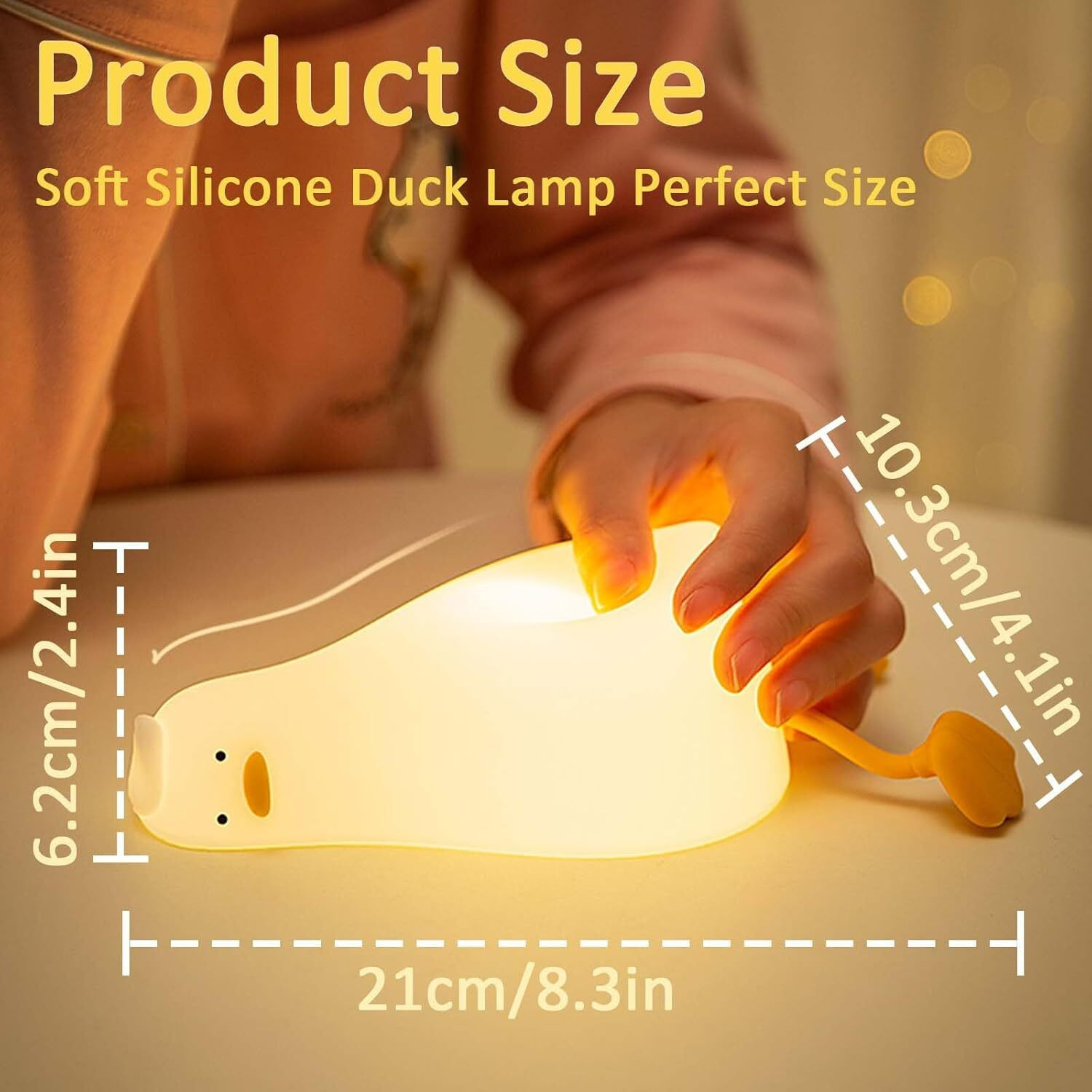 Image of NAIRO Lying Duck Night Light for Kids, 3 Step Dimmable Night Light, Touch Sensor Night Lamp