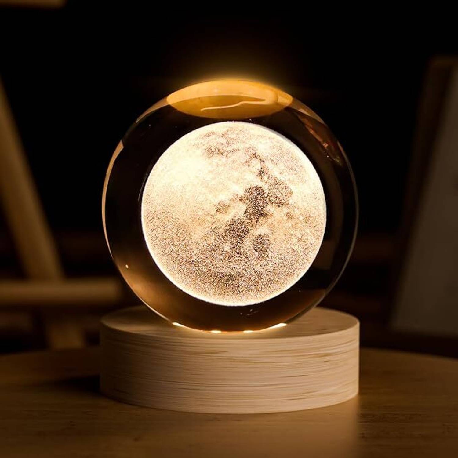 Paravyn Haus 3D Solar System Crystal Ball, Crystal Lamp 3D Solar