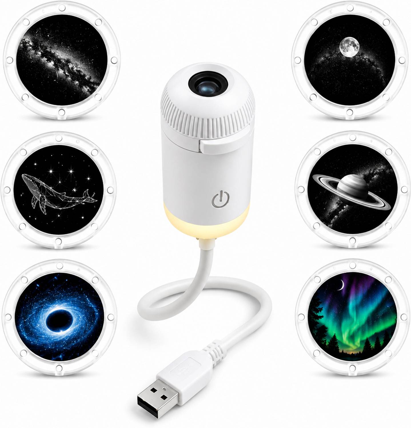 WrapWall Rotating Galaxy Projector with Night Light - Image 2