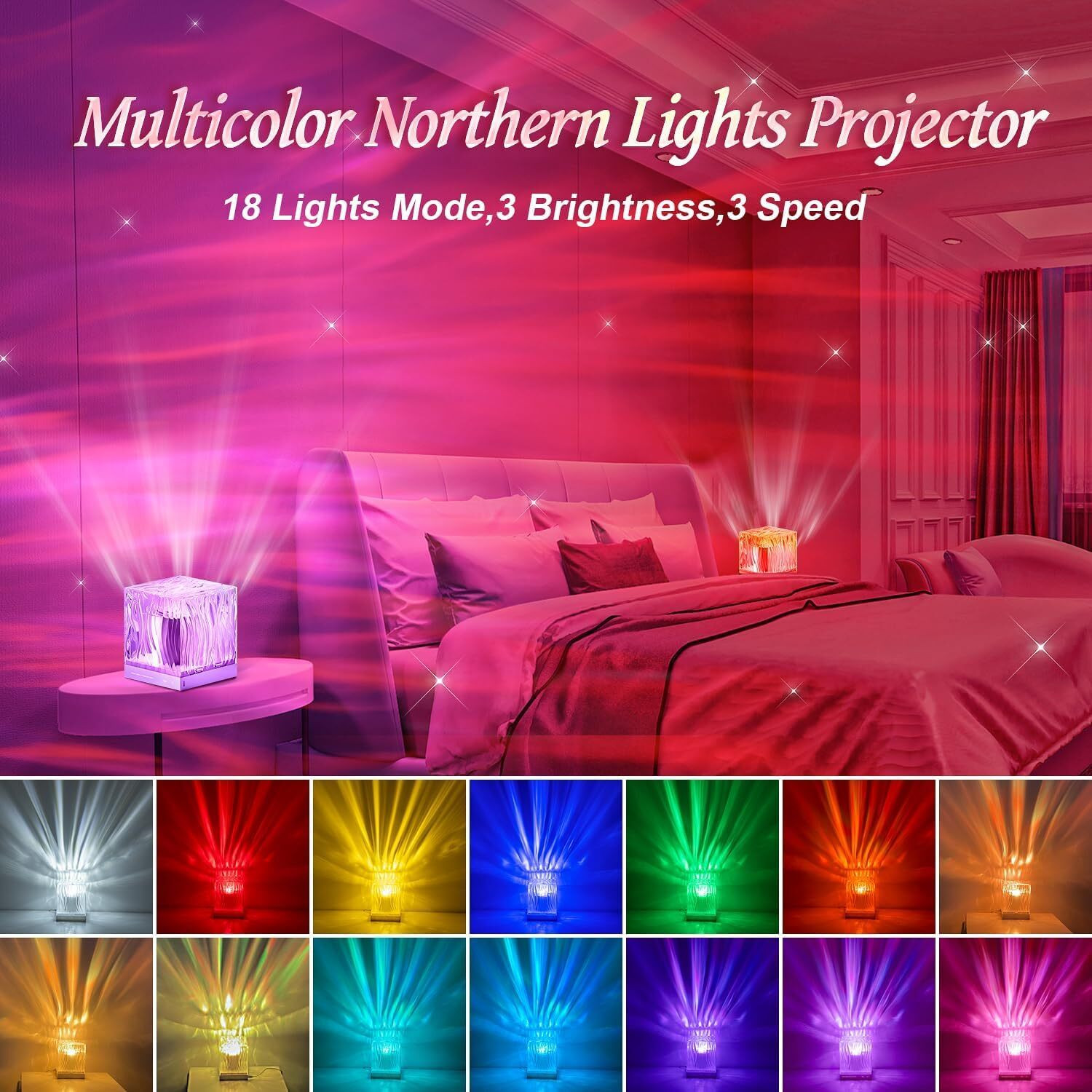 Image of Nixburd Ocean Wave Projector Light, Romantic LED Night Light with 3D Water Night Lamp