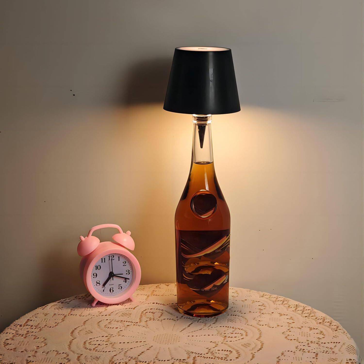 KIZJORYA Bottle Lamp, LED Wireless Wine Bottle Lamp Shade Table