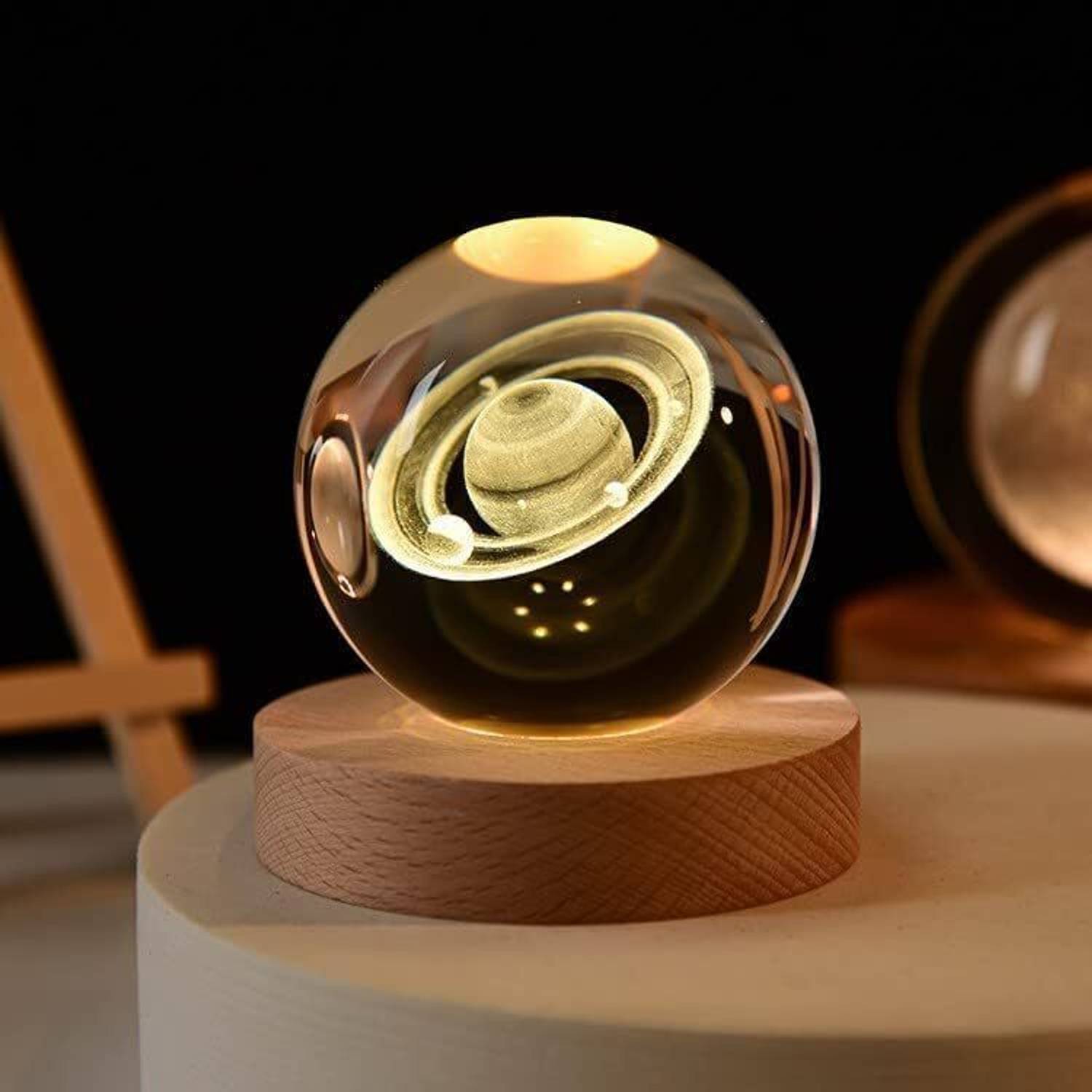 Topzy 3D Galaxy Crystal Night Light LED Lamp Saturn Solar System