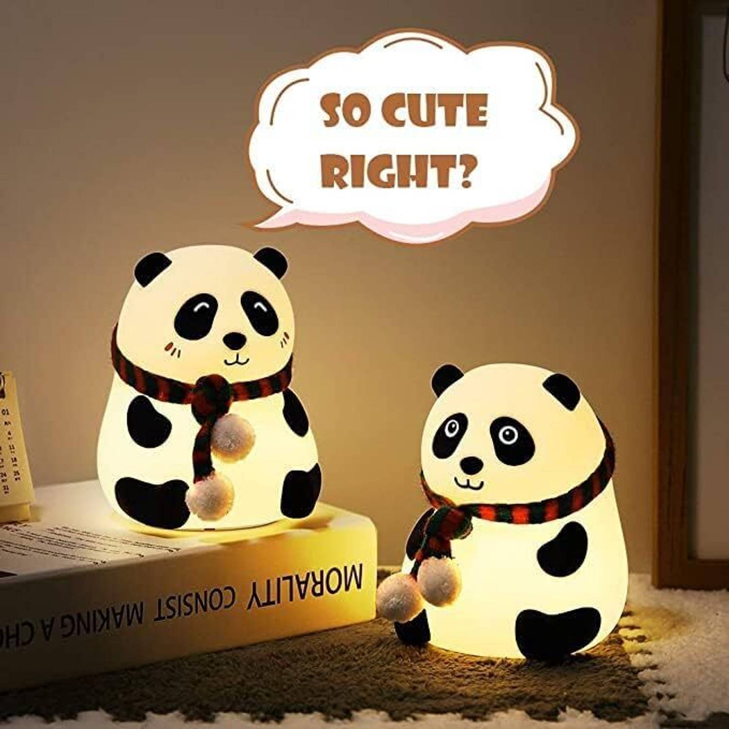 Fortay Cute Panda USB Rechargeable 7-Colors Changing Light 14 cm - Image 5
