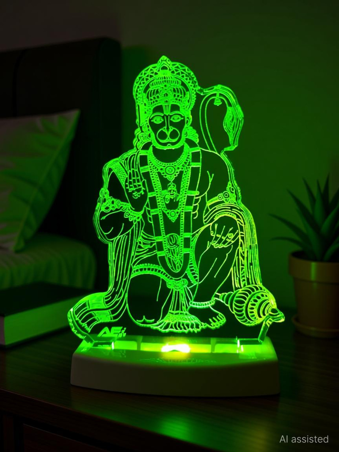 Image of Grishma Fashion Acrylic Color Changing 3D Visual Illusion LED Multicolor Night Lamp Hanuman 01 Night Lamp