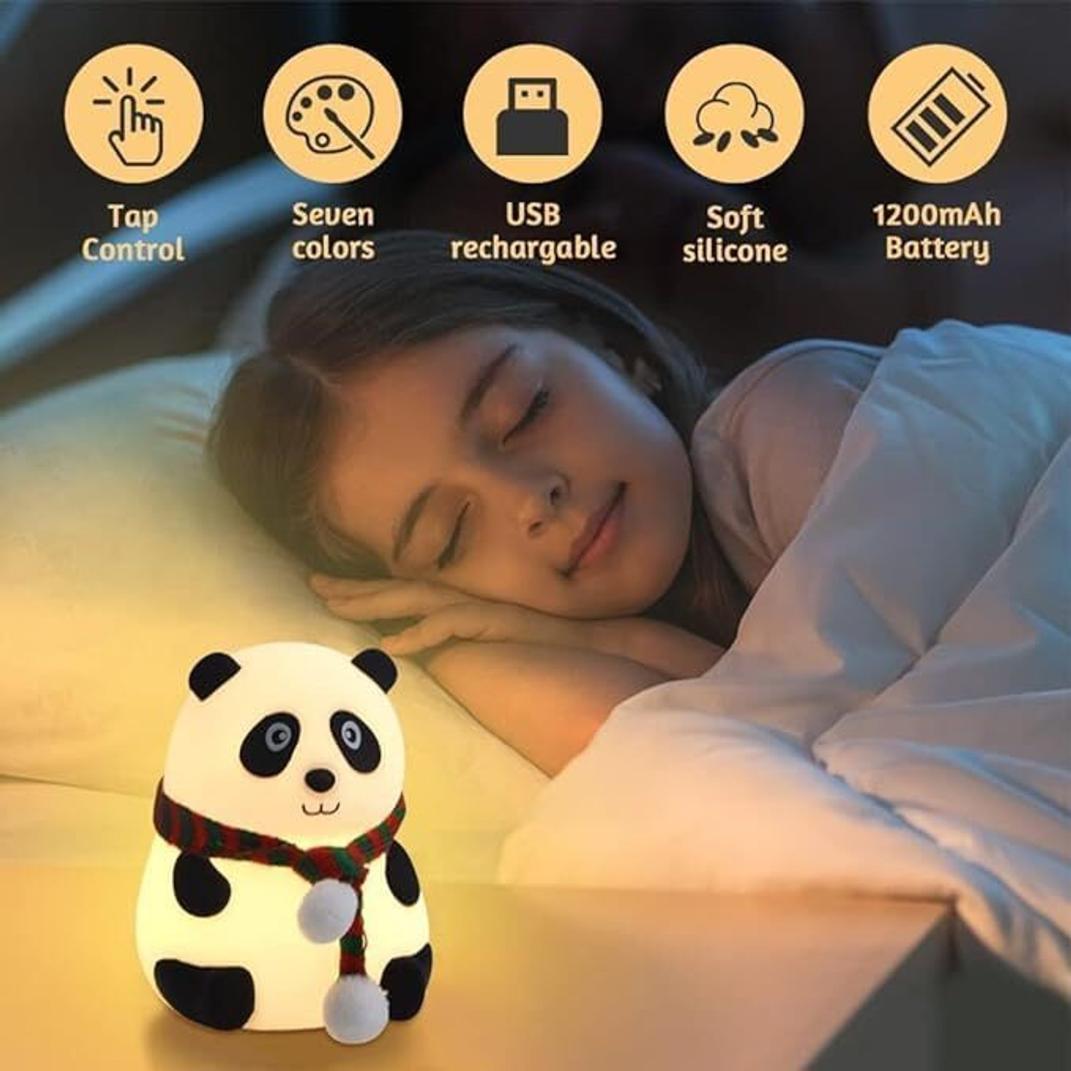 Image of DIGITRENDS Panda Lamp, Cute Lamp, Night Lamp for Kids, Panda Light Lamp, Birthday Gifts Night Lamp