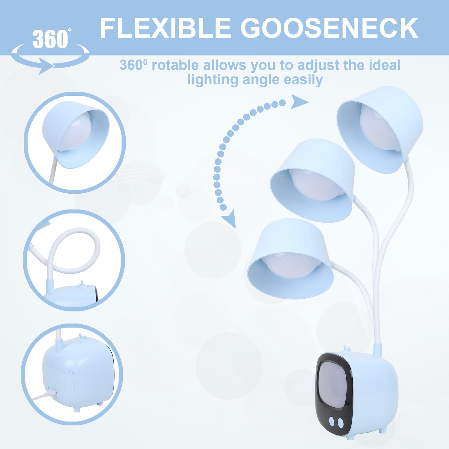 Image of AKR TV Design Rechargeable LED Desk Lamp Touch Control Table Lamp