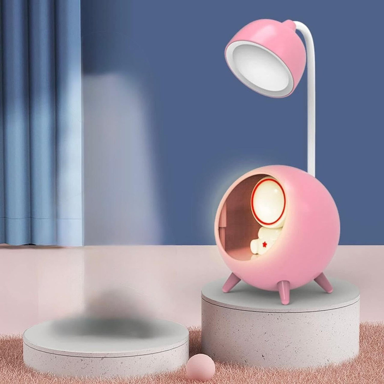 Image of StonSell Cute Astronaut LED Desk Lamp with Night Light, USB Rechargeable for Kids Study Lamp