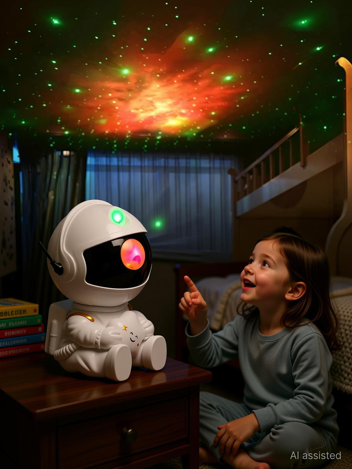 Image of Refulgix Astronaut Galaxy Projector Night Light - 360 Rotating Nebula Star Projector Night Lamp