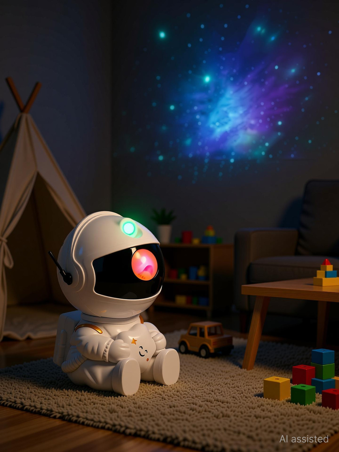 Image of Refulgix Astronaut Galaxy Projector Night Light - 360 Rotating Nebula Star Projector Night Lamp