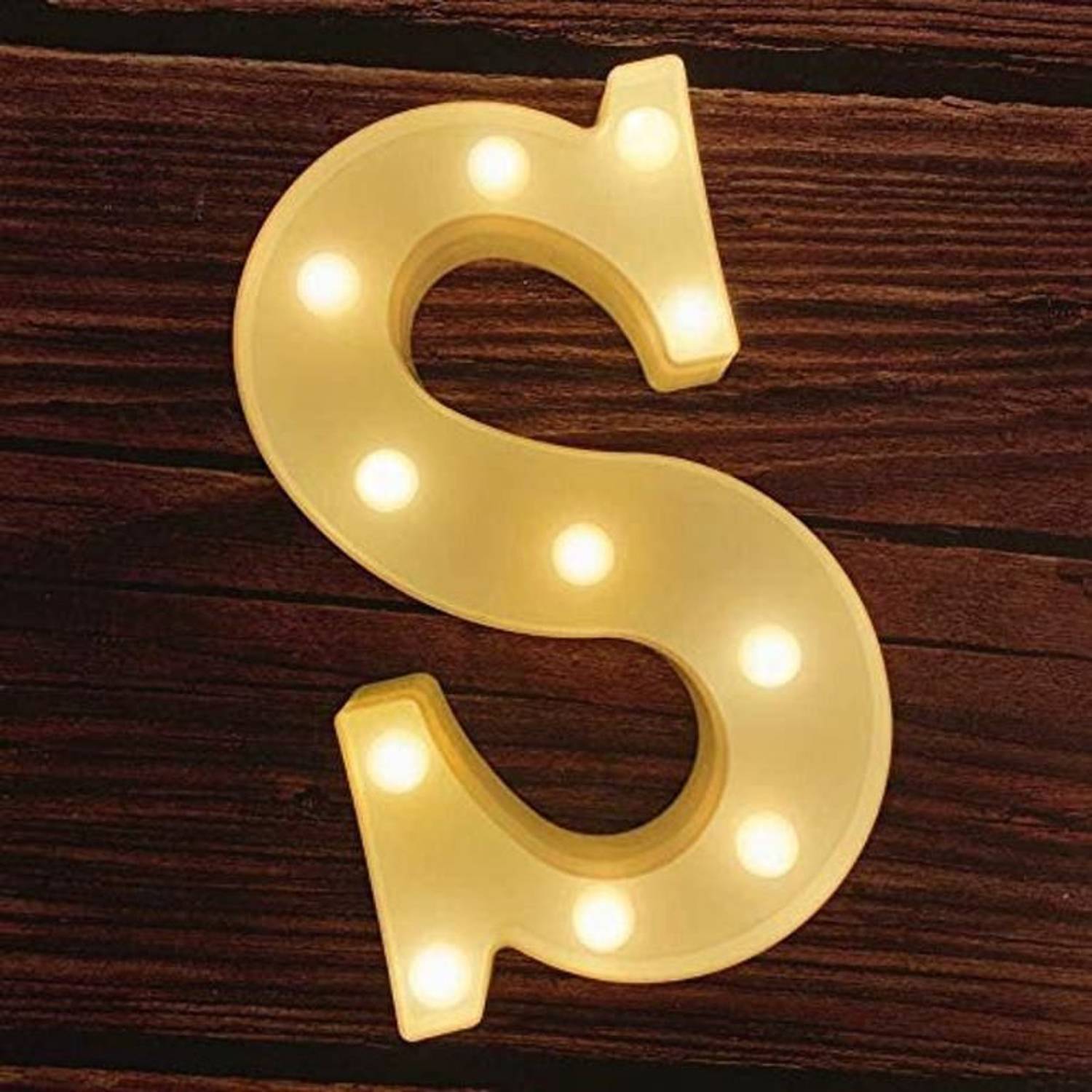 MIRADH 8" Battery Operated LED Marquee Letter Light Sign S Night