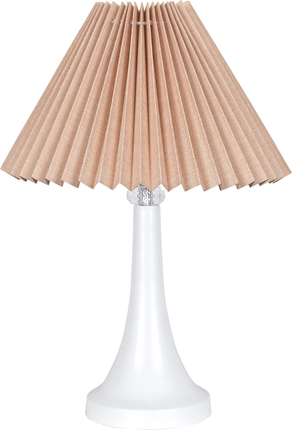 Image of Glowhere Farmhouse Matte Table Lamp, Pleated Beige Shade, E27 Bedside & Living Room Table Lamp