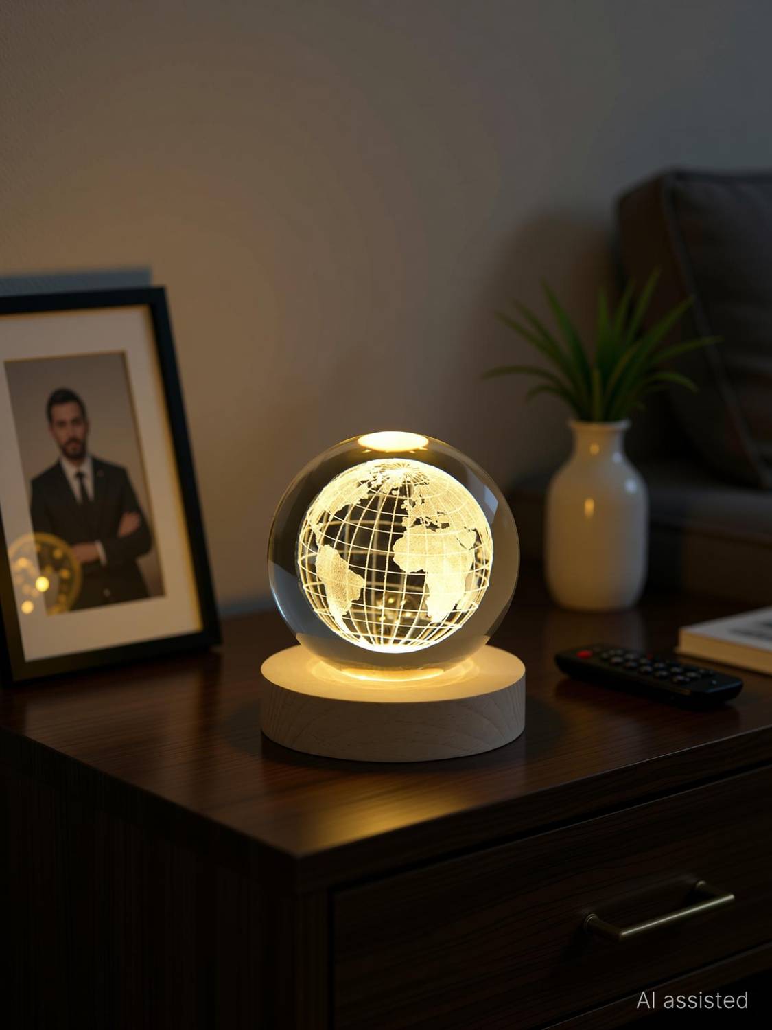Aipom 3D Earth Globe World Crystal Ball Night Lamp