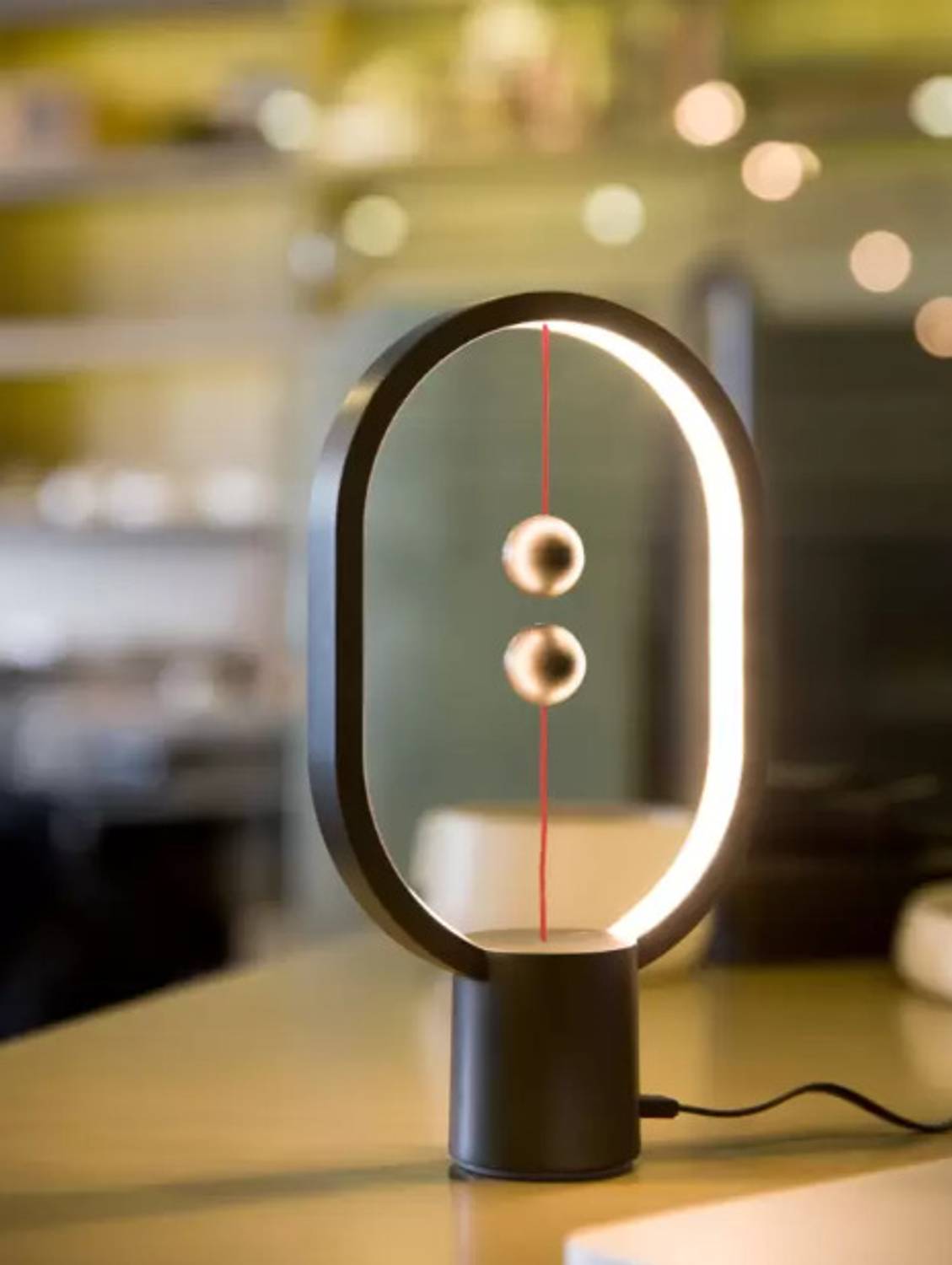 DesignNest Heng Balance Ellipse Mini Table Lamp (9.6 cm, Grey)