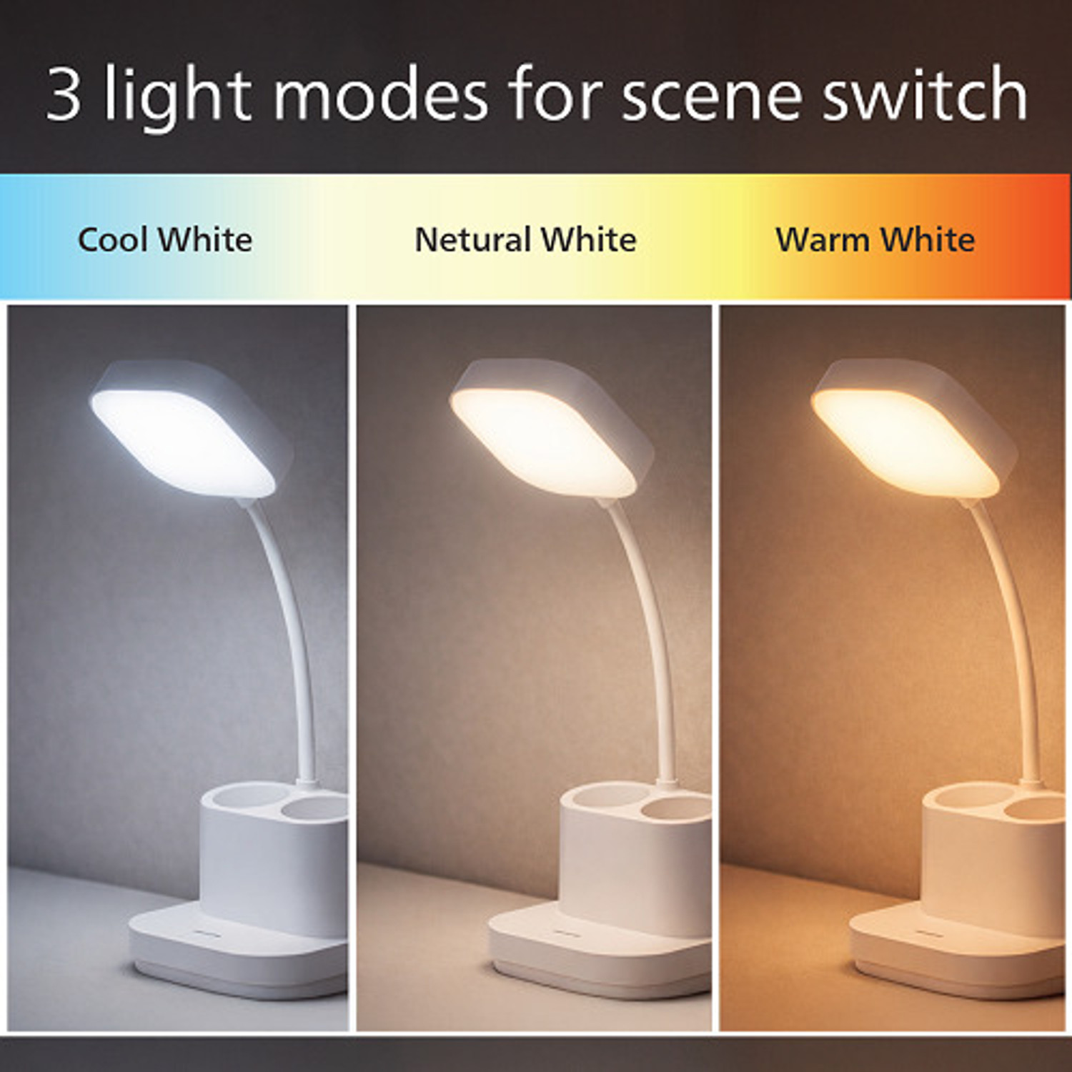 Image of PHILIPS 5W CLARO LED Desk Light, 3-in-1 , EyeComfort Technology, Adjustable Design Table Lamp