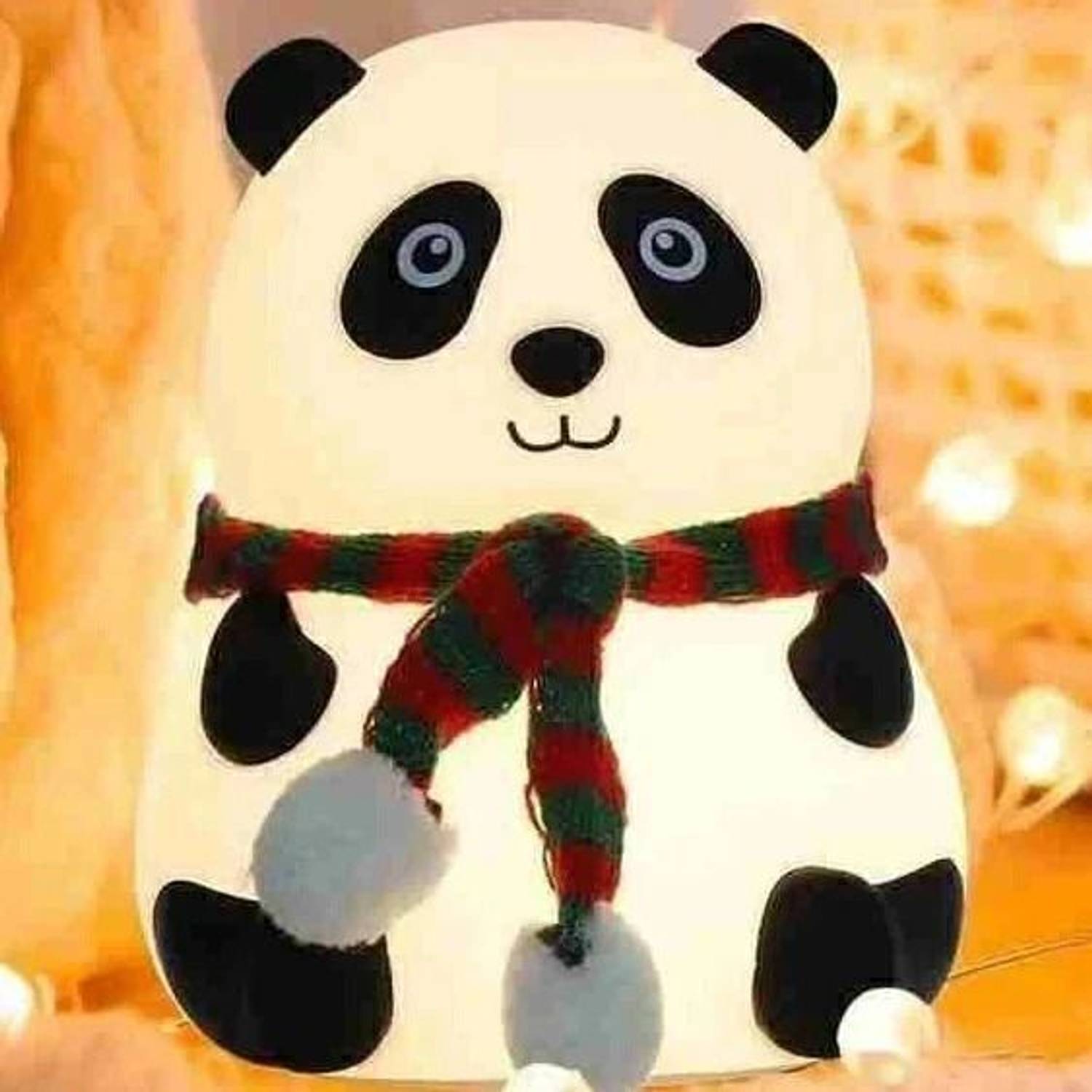 UZAN Cute Panda,USB Rechargeable, 7-Colors Changing Light, Room D