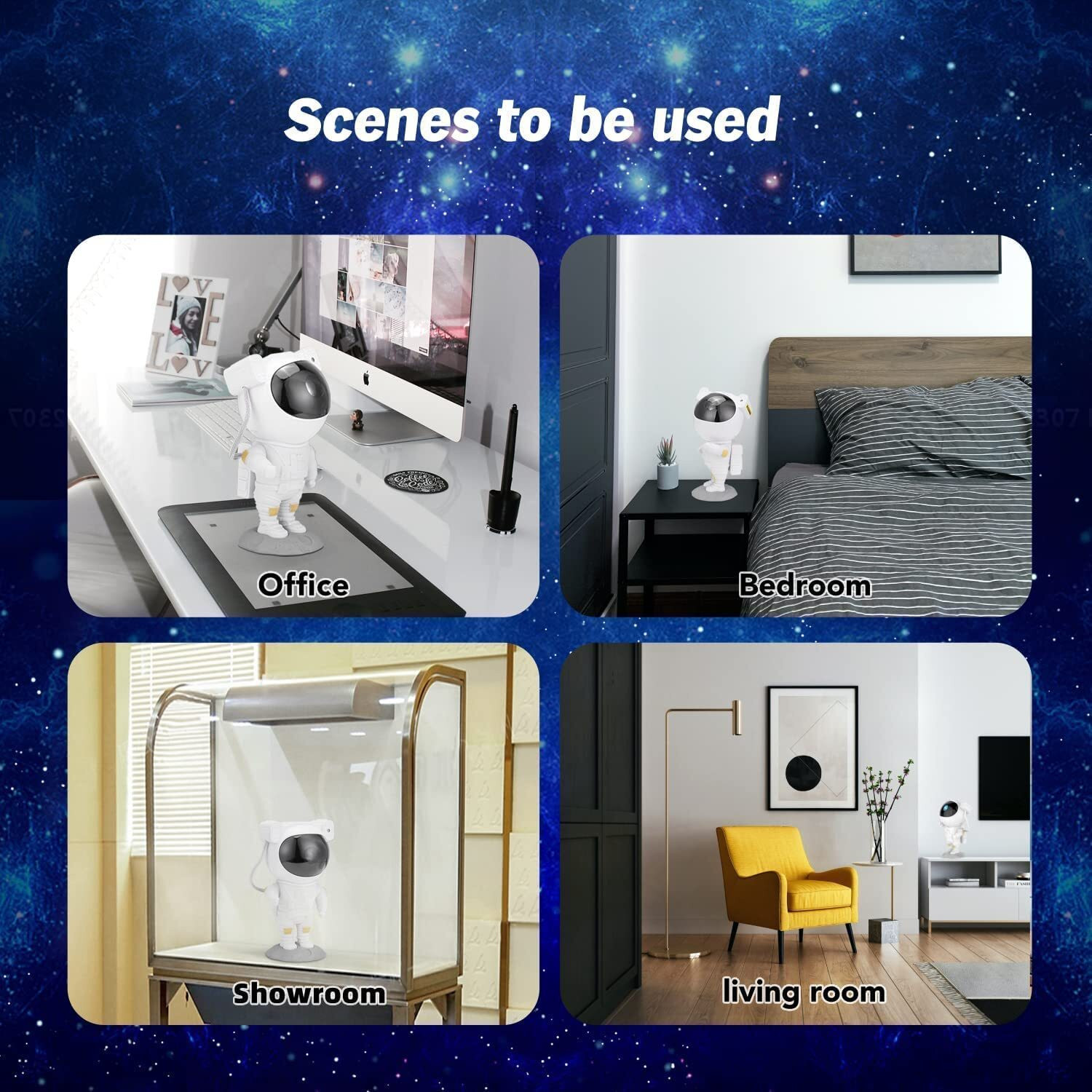 Image of Evozon Galaxy Light Astronaut Space Star Projector Nebula Adjustable Head Night Lamp (66 lm) Portable Projector