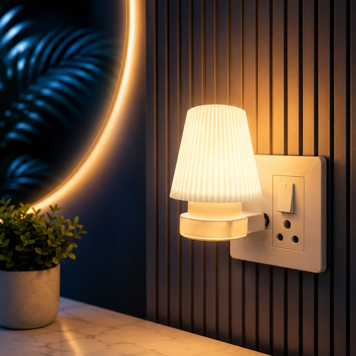 Image of Asonn LED Night Lamp Set of 4 | Bright, Safe & Energy Efficient Home Lighting Night Lamp