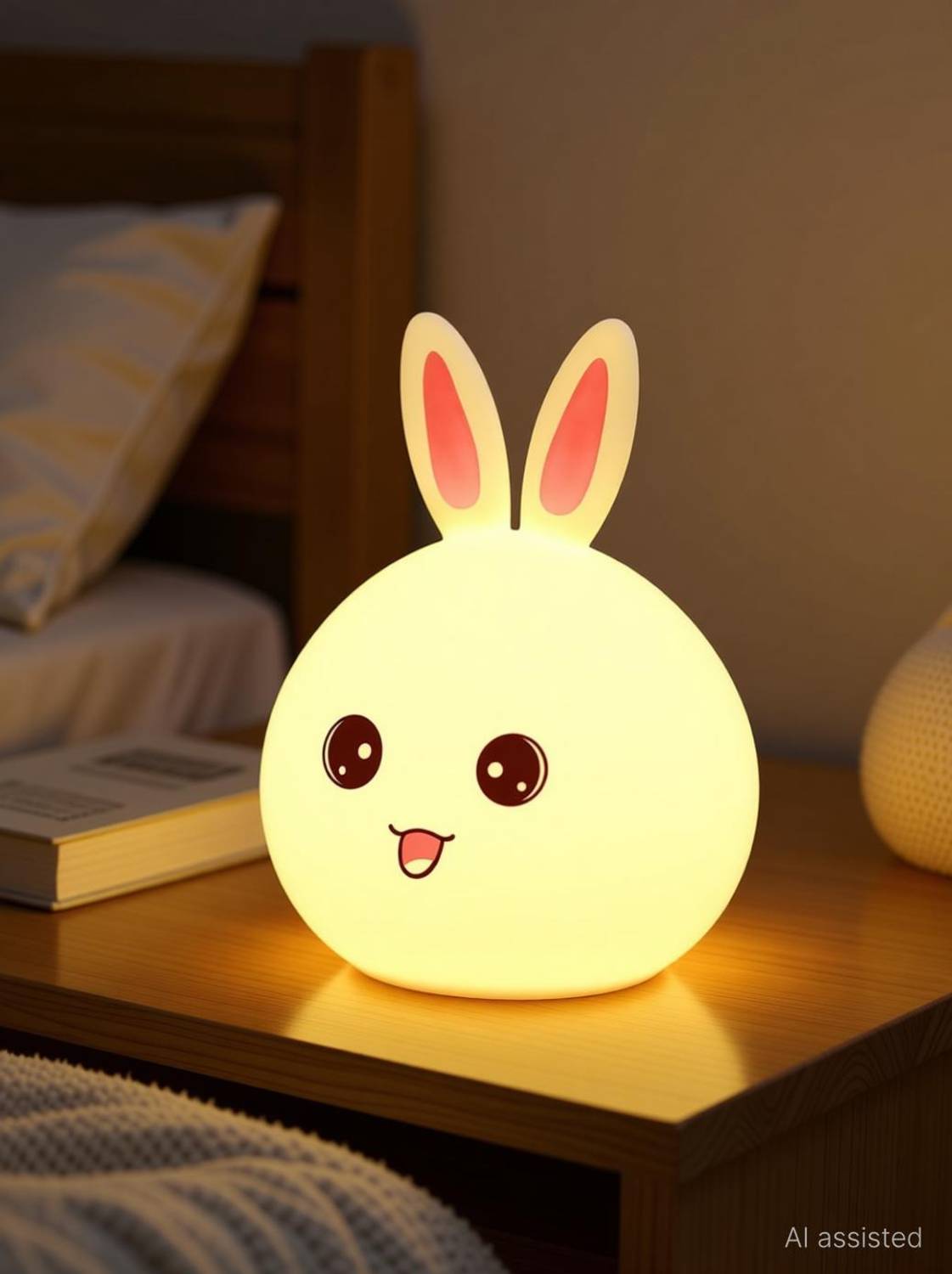 Refulgix Rabbit Silicone Night Light Color Changing Cute Lamp wit