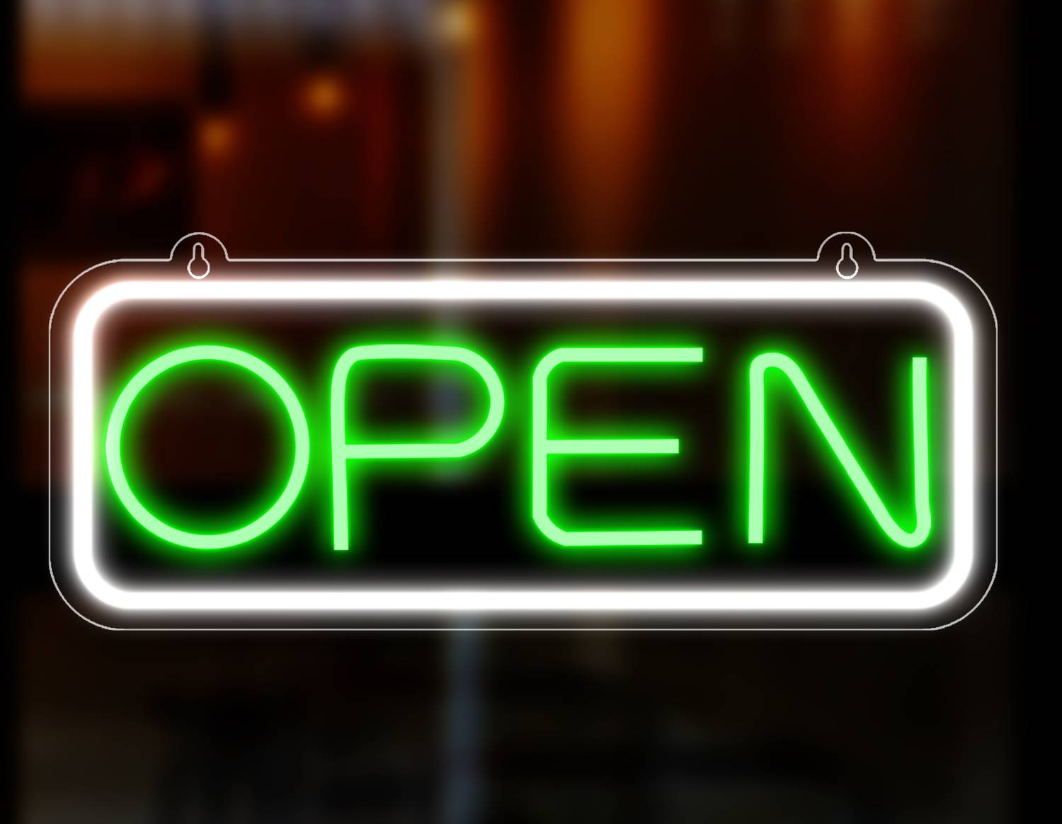 ilery Open Led Neon Sign Board Night Lamp (6 cm, Green)