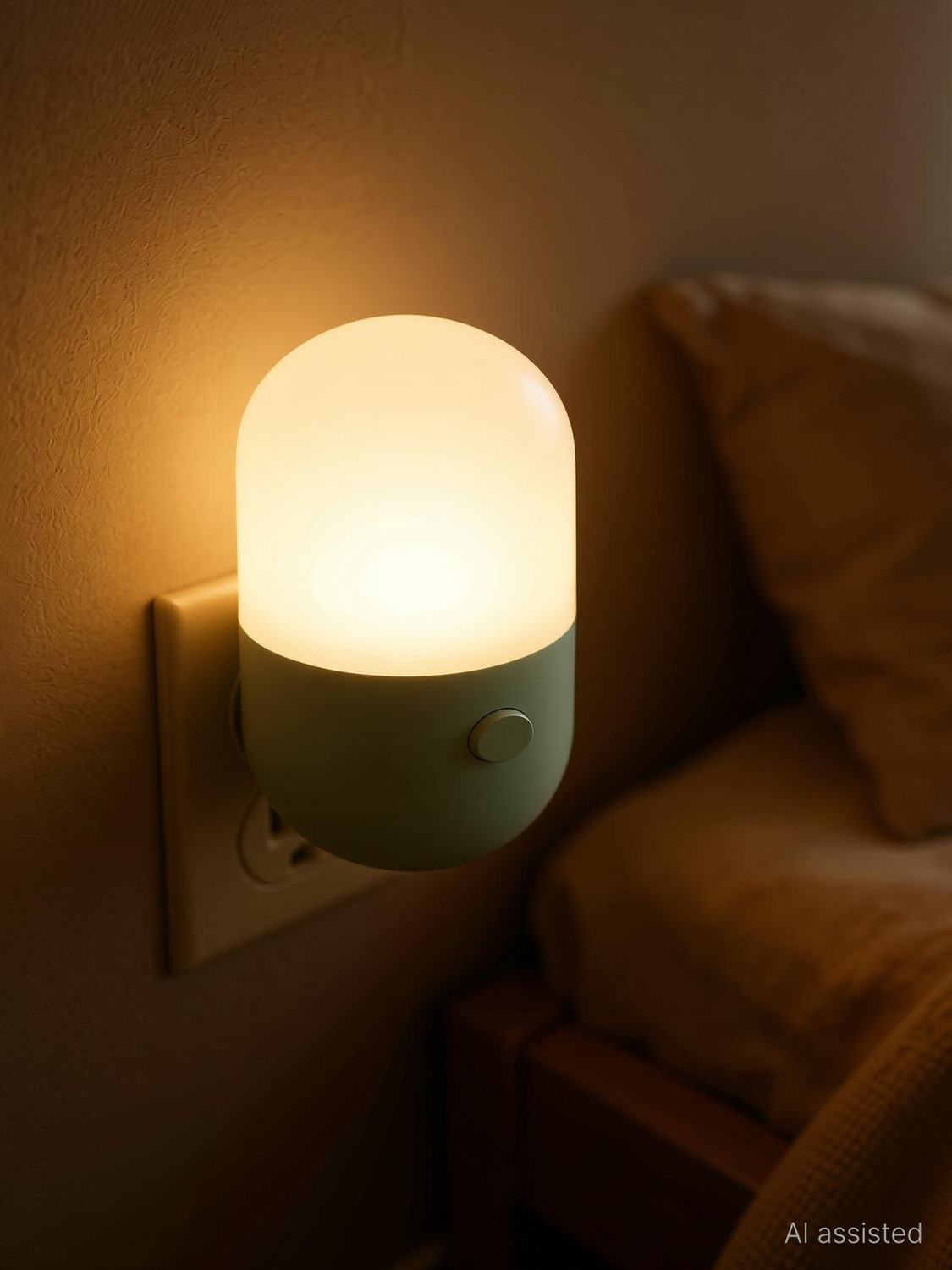 Image of Chocozone 2 Color Light Changable Night Lamp for Room Plug in Night Light for Bedroom Night Lamp