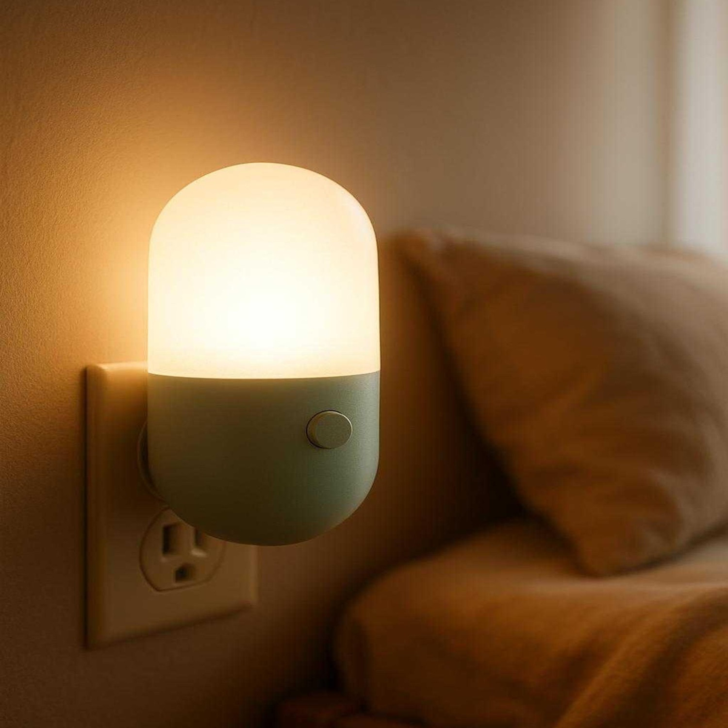Image of Chocozone 2 Color Light Changable Night Lamp for Room Plug in Night Light for Bedroom Night Lamp