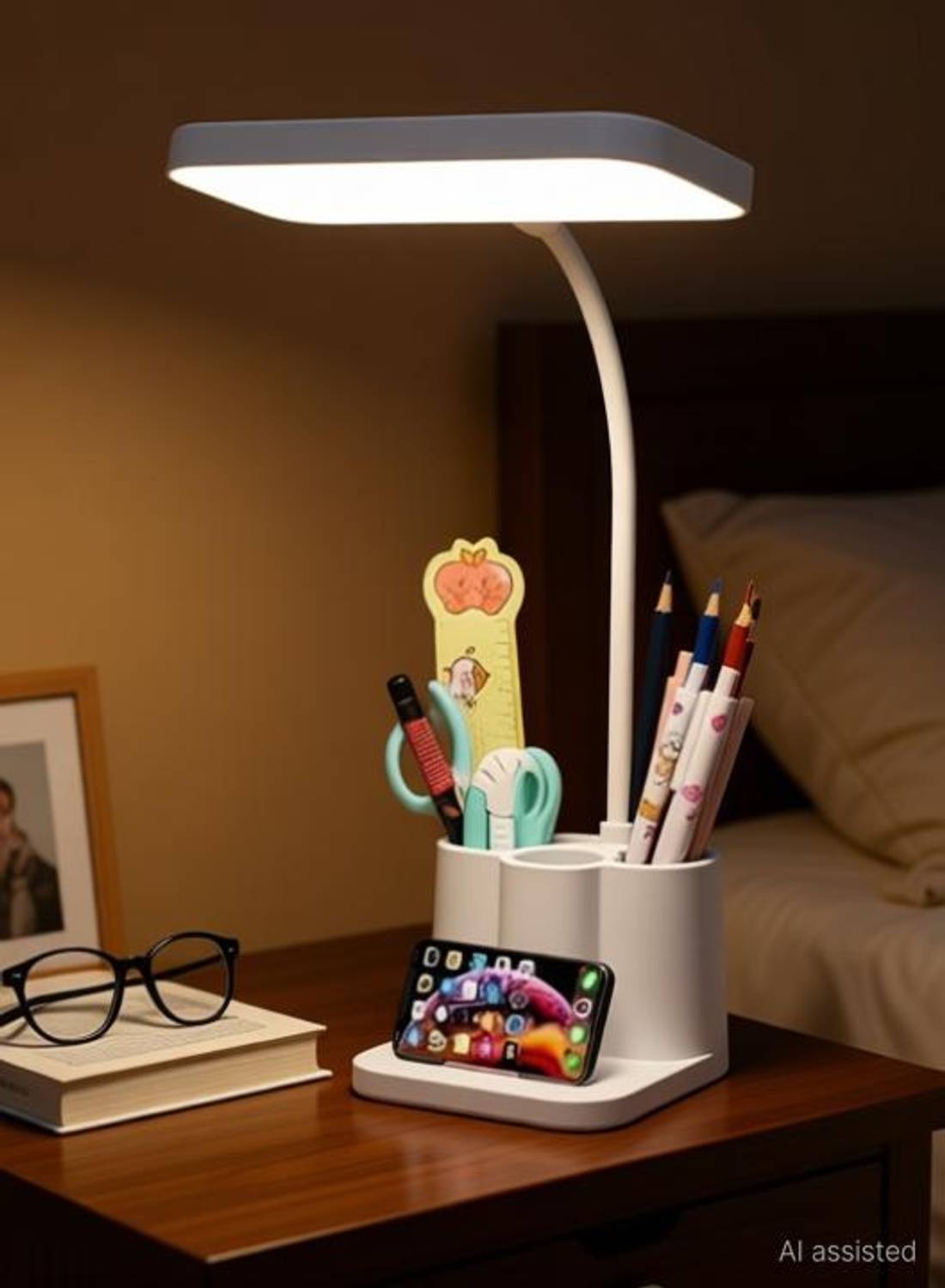 FOKRIM Rechargeable Table Lamp with Phone Holder - Image 4