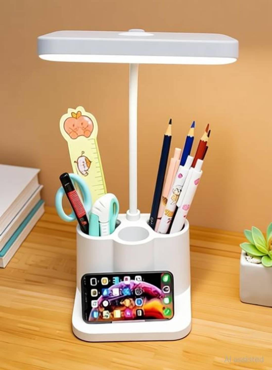 FOKRIM Rechargeable Table Lamp with Phone Holder - Image 2