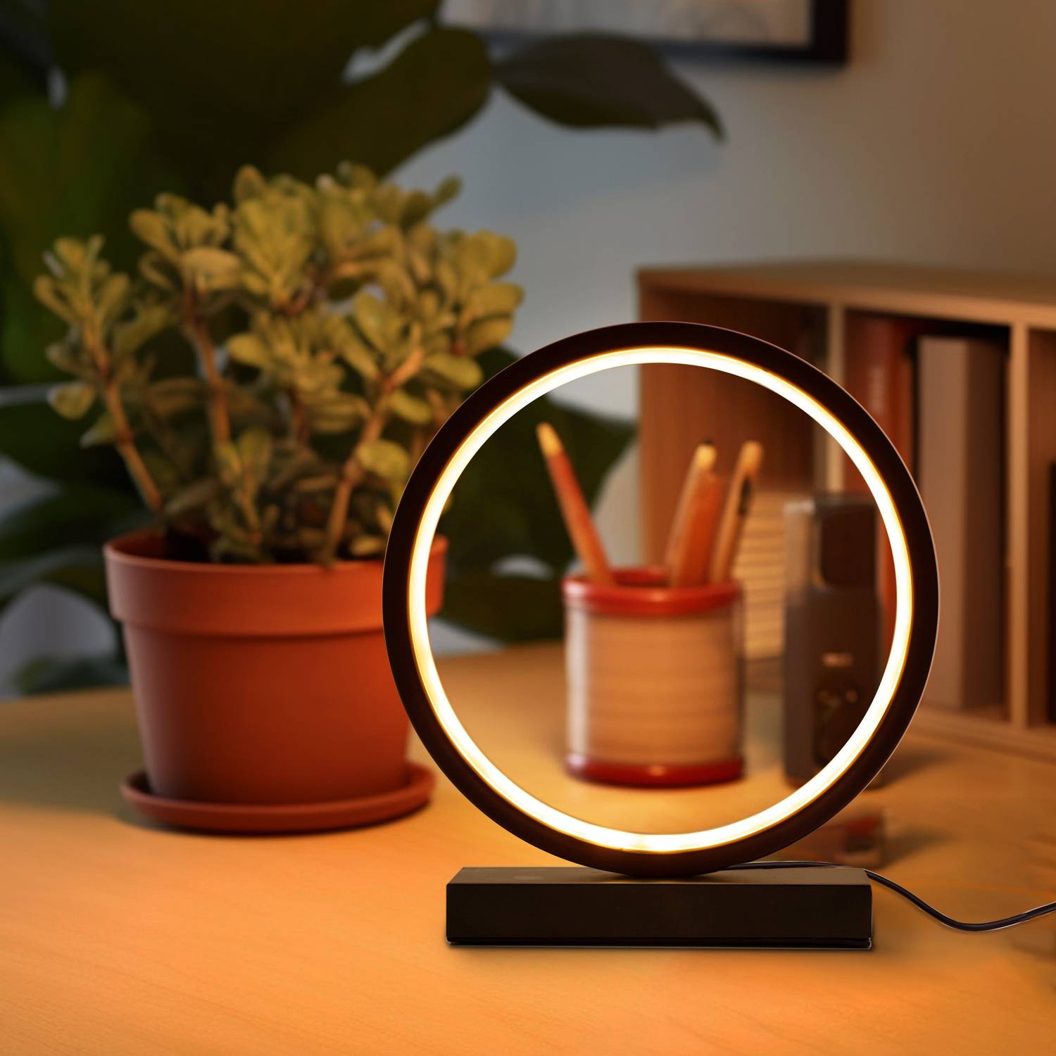 lumia LED Round Table Lamp USB Powered 3 Lighting Modes Adjustabl