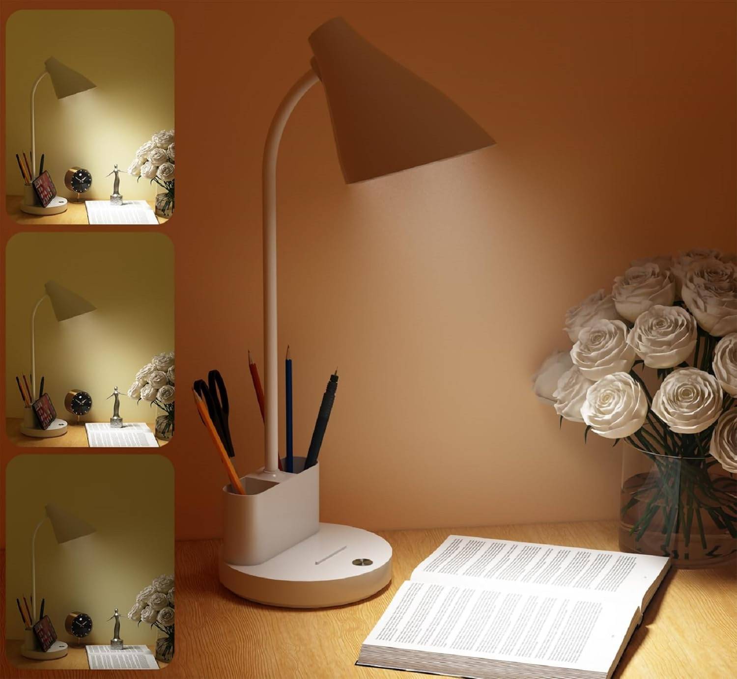 AKR Powerful Rechargeable LED Table lamp Touch On/Off Switch Desk