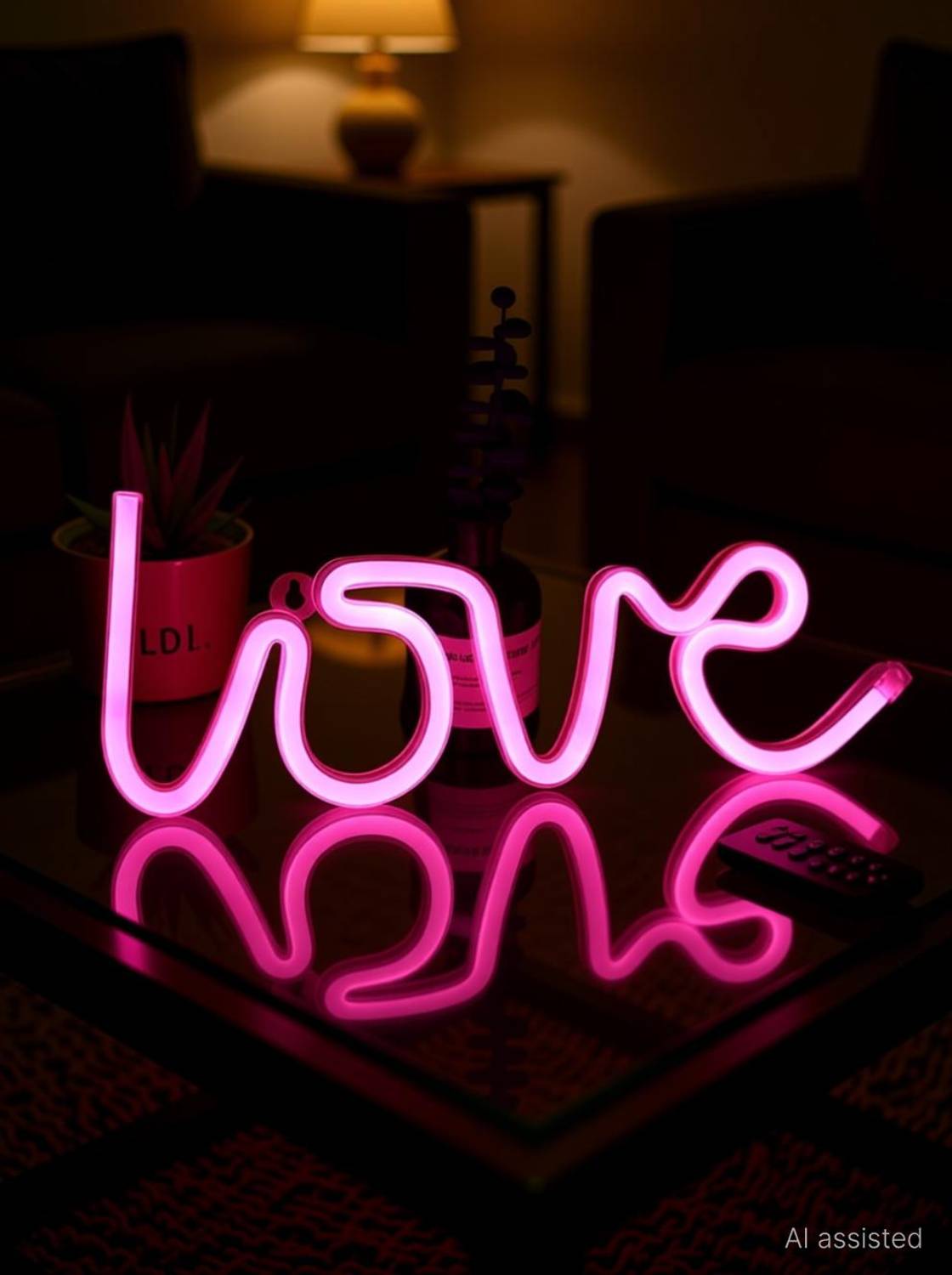 AweStuffs Love LED Light Sign for Room Night Lamp