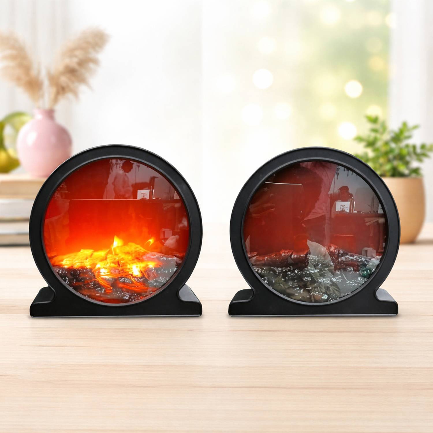 MyKare Electric Fireplace Lamp Realistic Flame Effect Table Lam