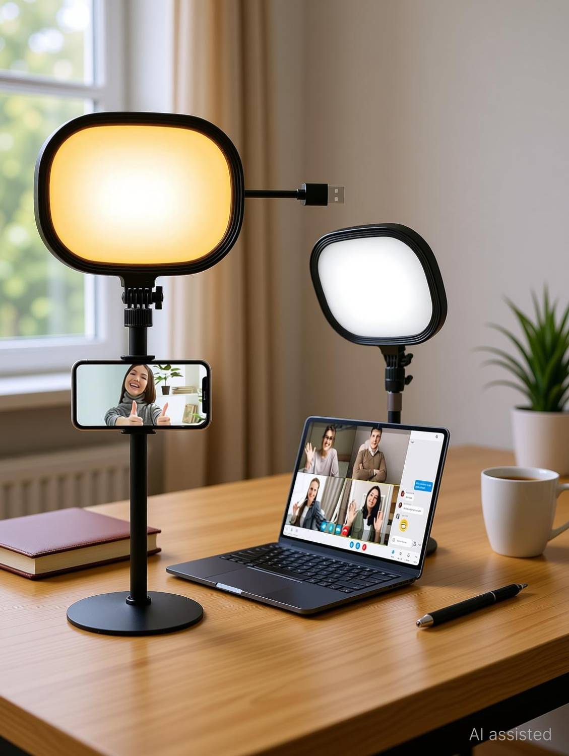Adofys Slab Key Light for Video Shooting with Five Color Temperatures 3200K-5600K Table Lamp