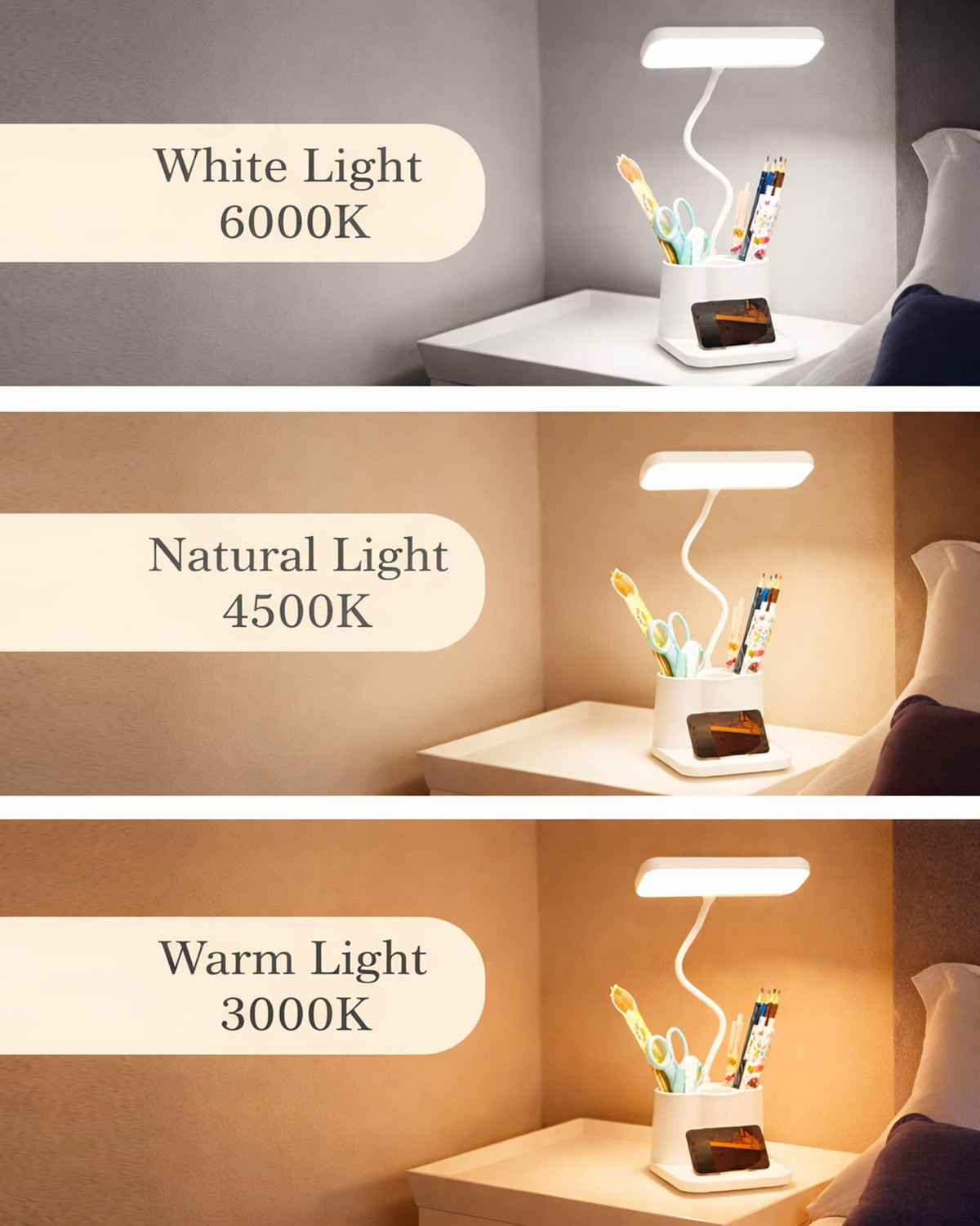 Image of Glowhere LED Lamp Adjustable 3 Modes Touch USB Study & Desk Light Study Lamp