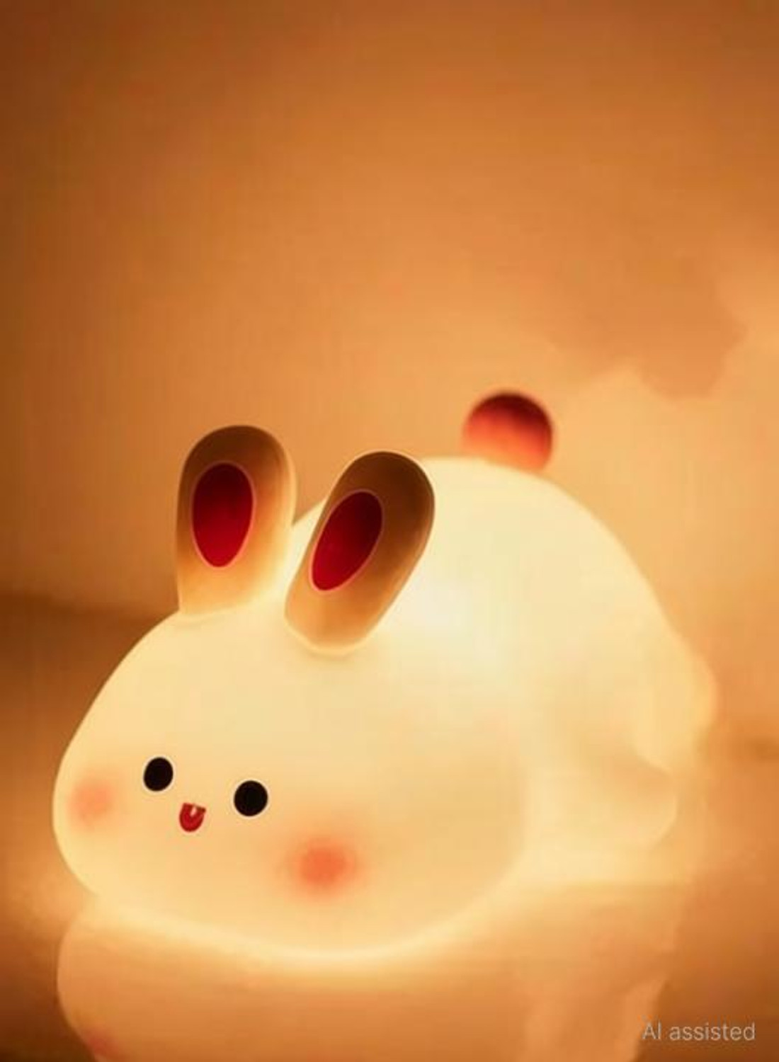 Image of DECOVATE Cute Rabbit Night Light, USB Rechargeable, Changing Light, Room Decor Night Lamp Night Lamp