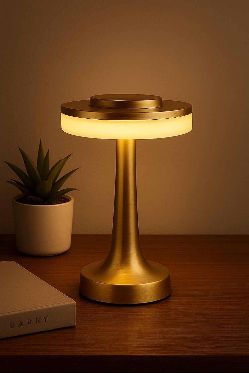 Image of CYMNIX Golden Wireless LED Table Lamp for Bedroom, Dining Table and Home Decor Table Lamp