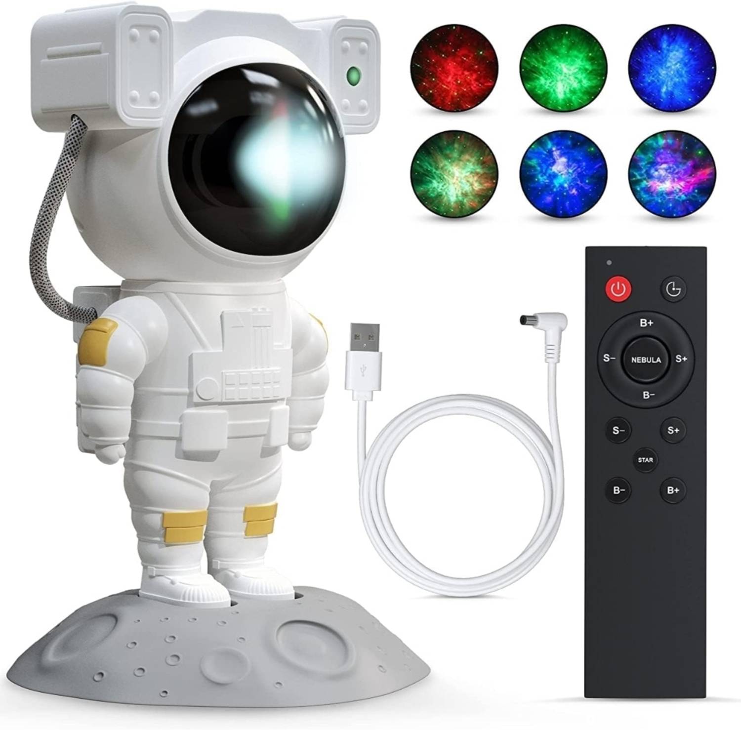 Garu Night Lamp, Astronaut Galaxy Projector, for Bedroom, Star Pr