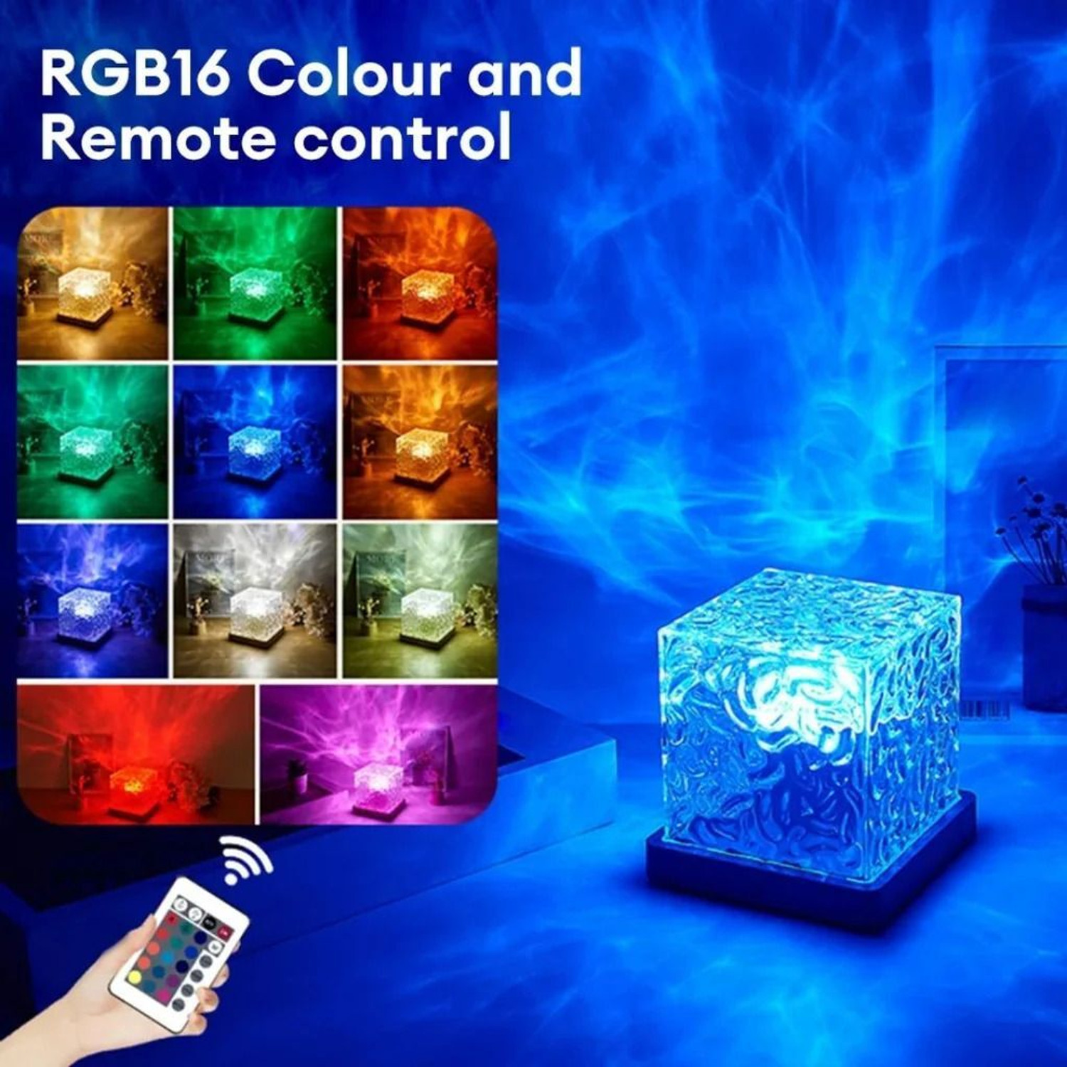 Image of Buzzomart Ocean Wave Projector Light, Romantic LED Night Light with 3D Water Wave Effect Night Lamp