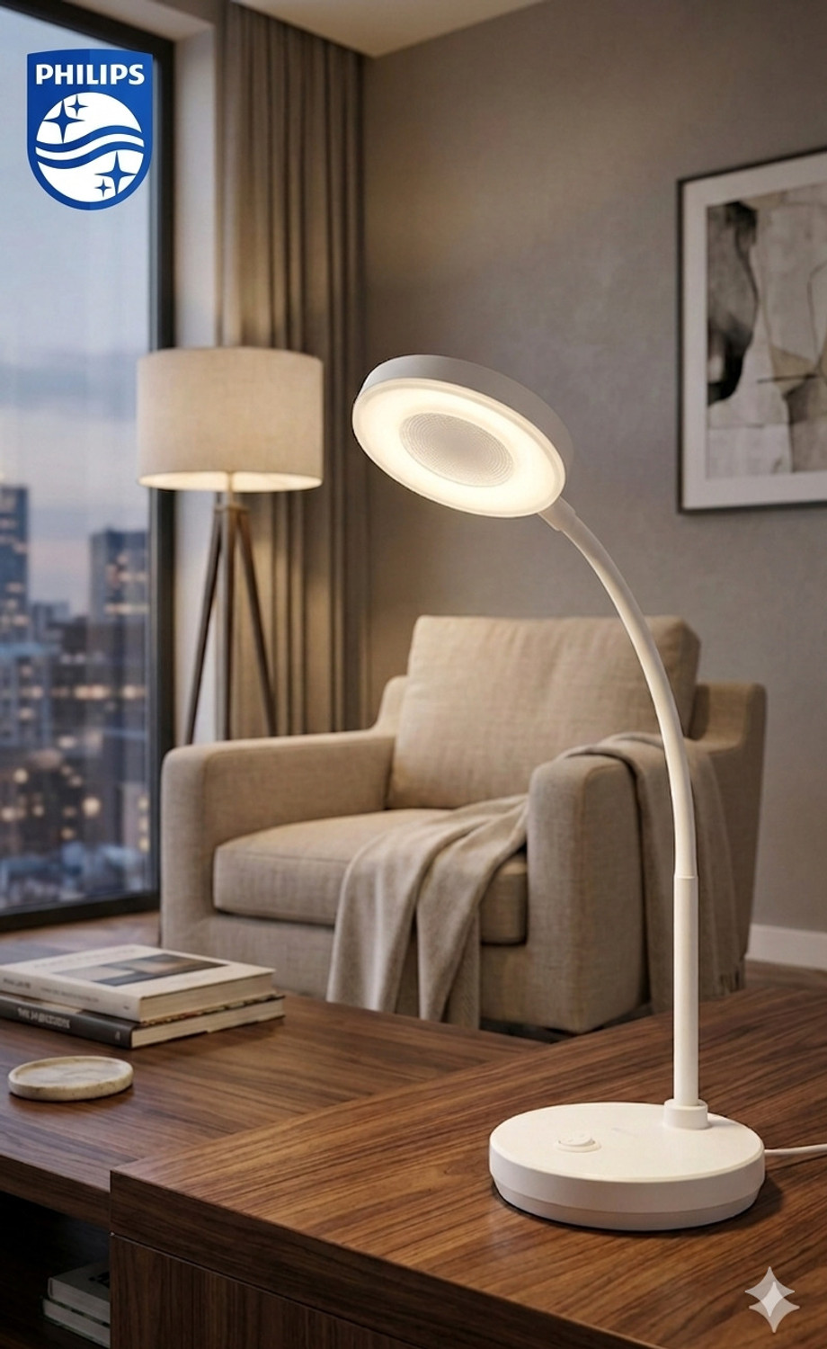 Image of PHILIPS Novus LED Desk Light / Study Lamp !FULLY ADJUSTABLE DESIGN Study Lamp