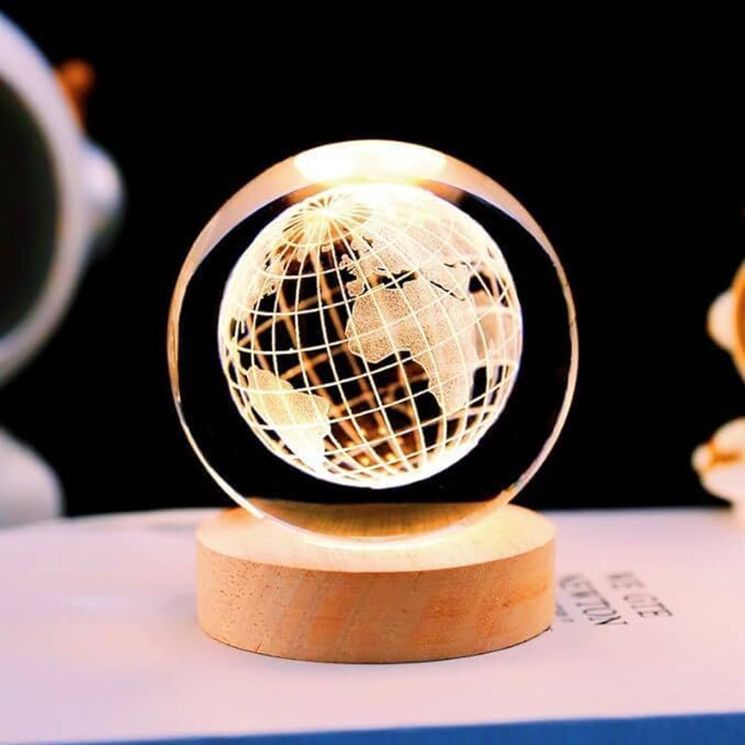 Easymart Galaxy Crystal Ball Night Light,2.4 inch Glass Ball Nigh