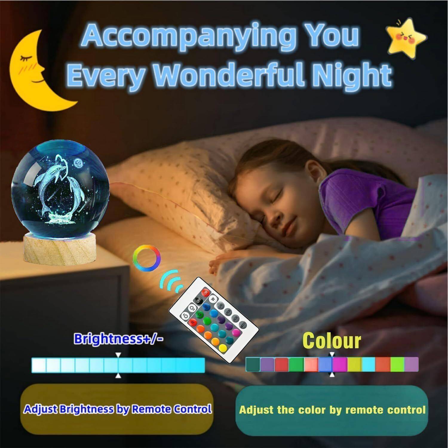 STARKENDY 16 Colors 3D Crystal Ball Lamp - Image 4