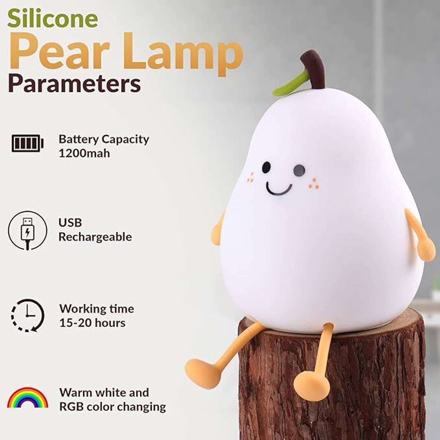COZYZORO Silicone Pear Night Light - Image 4