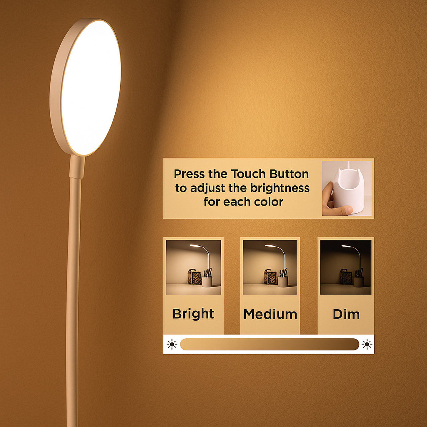 Image of Drova 3-in-1 LED Touch Desk Lamp for Students Study Lamp