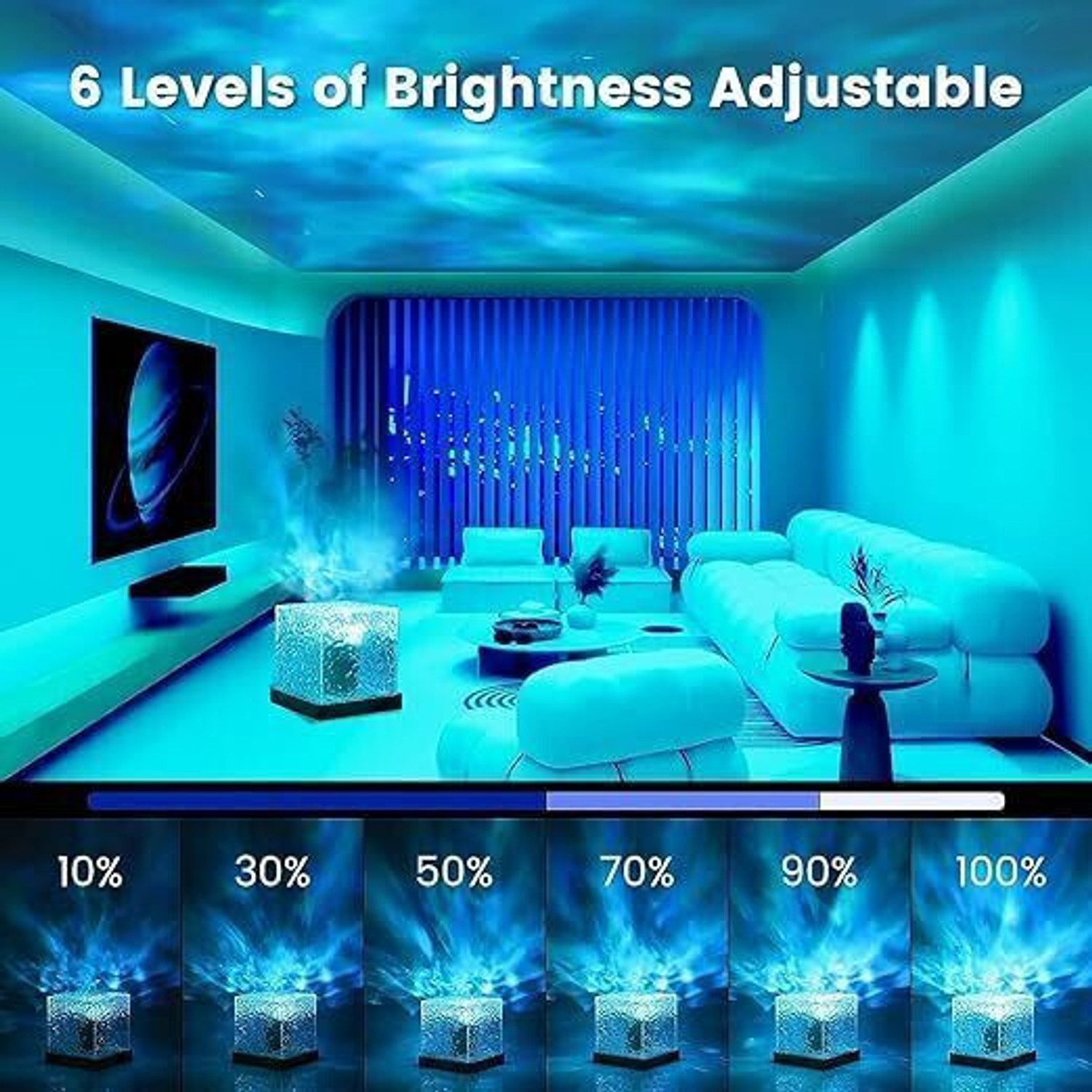 Image of AADGEX Ocean Wave Water Night Light Projector 3D Water Wave Effect Table Lamp