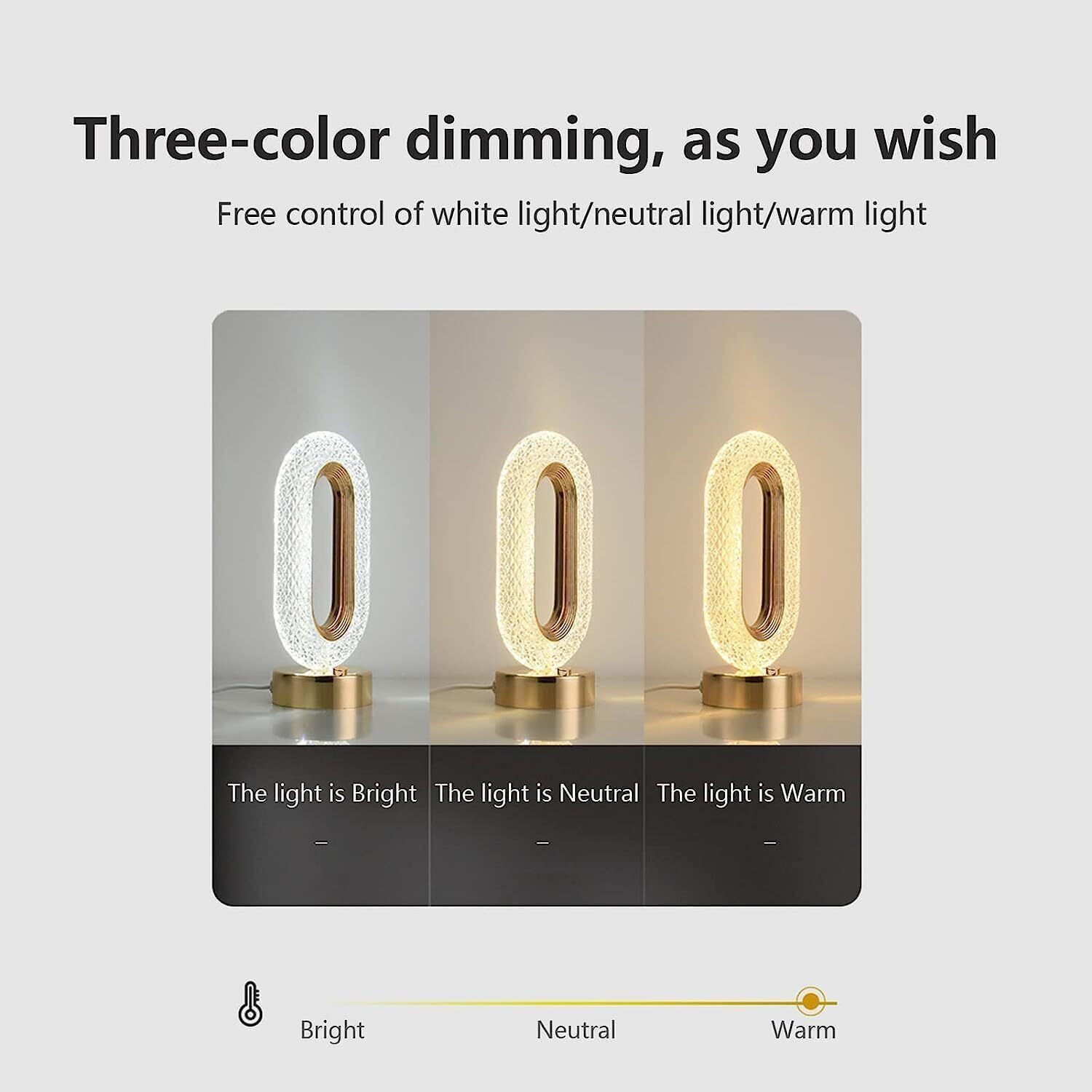 Image of MAHENOOR ENTERPRISE Touch Control Crystal Table Desk Lamp USB Rechargeable Crystal Diamond Table Lamp