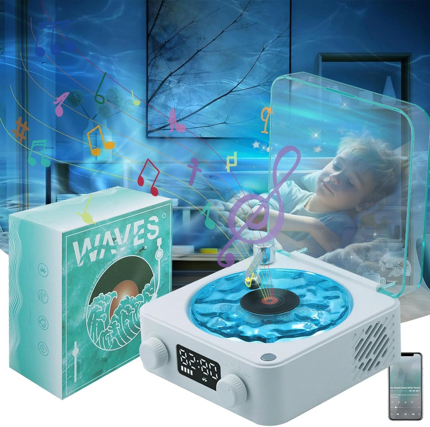 Image of CPENSUS etro-Style Wireless Waves Bluetooth Speaker 5 W Bluetooth Home Audio Speaker