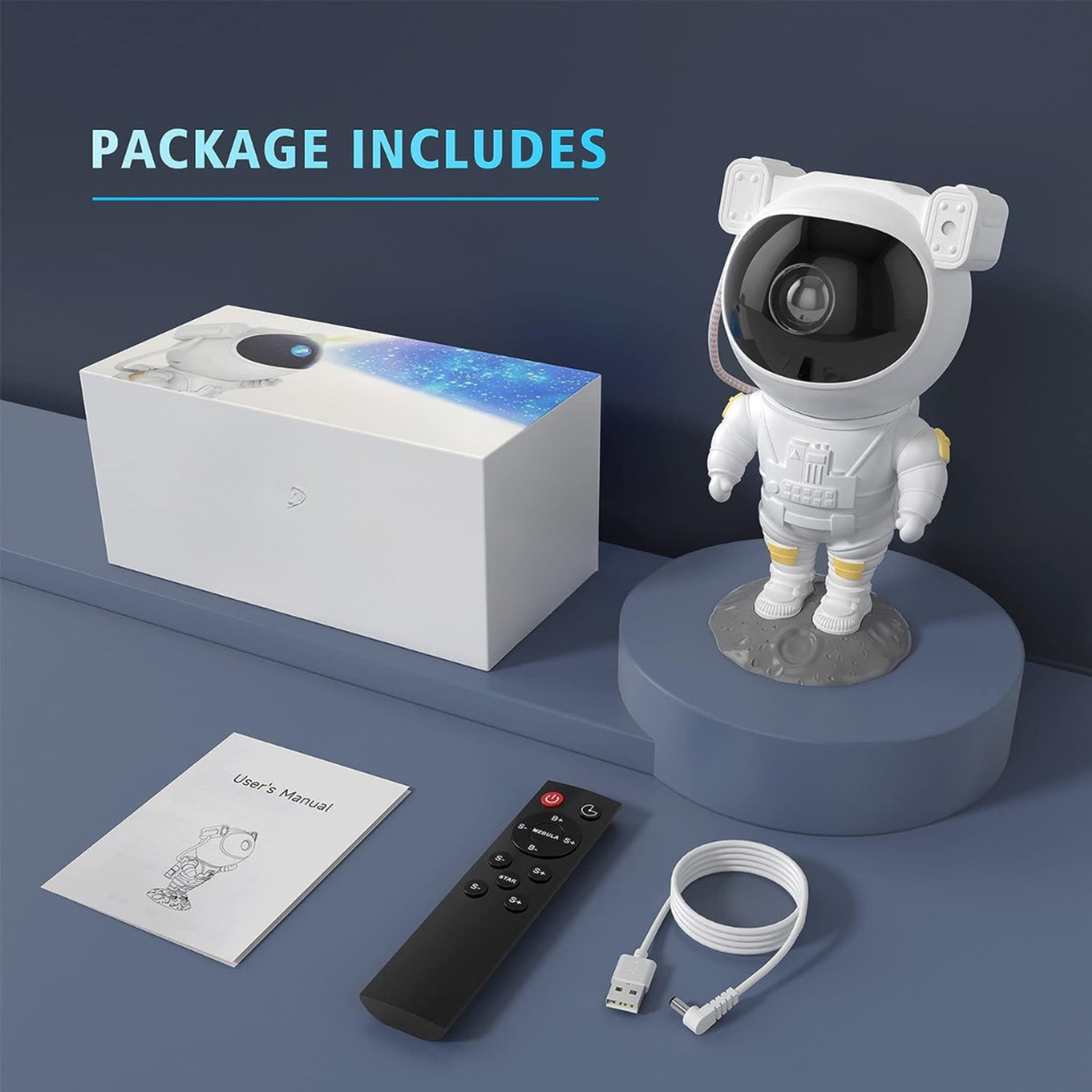 Image of Astronaut galaxy projector Astronaut Projector Lamp For Home Night Lamp (22 cm, White)