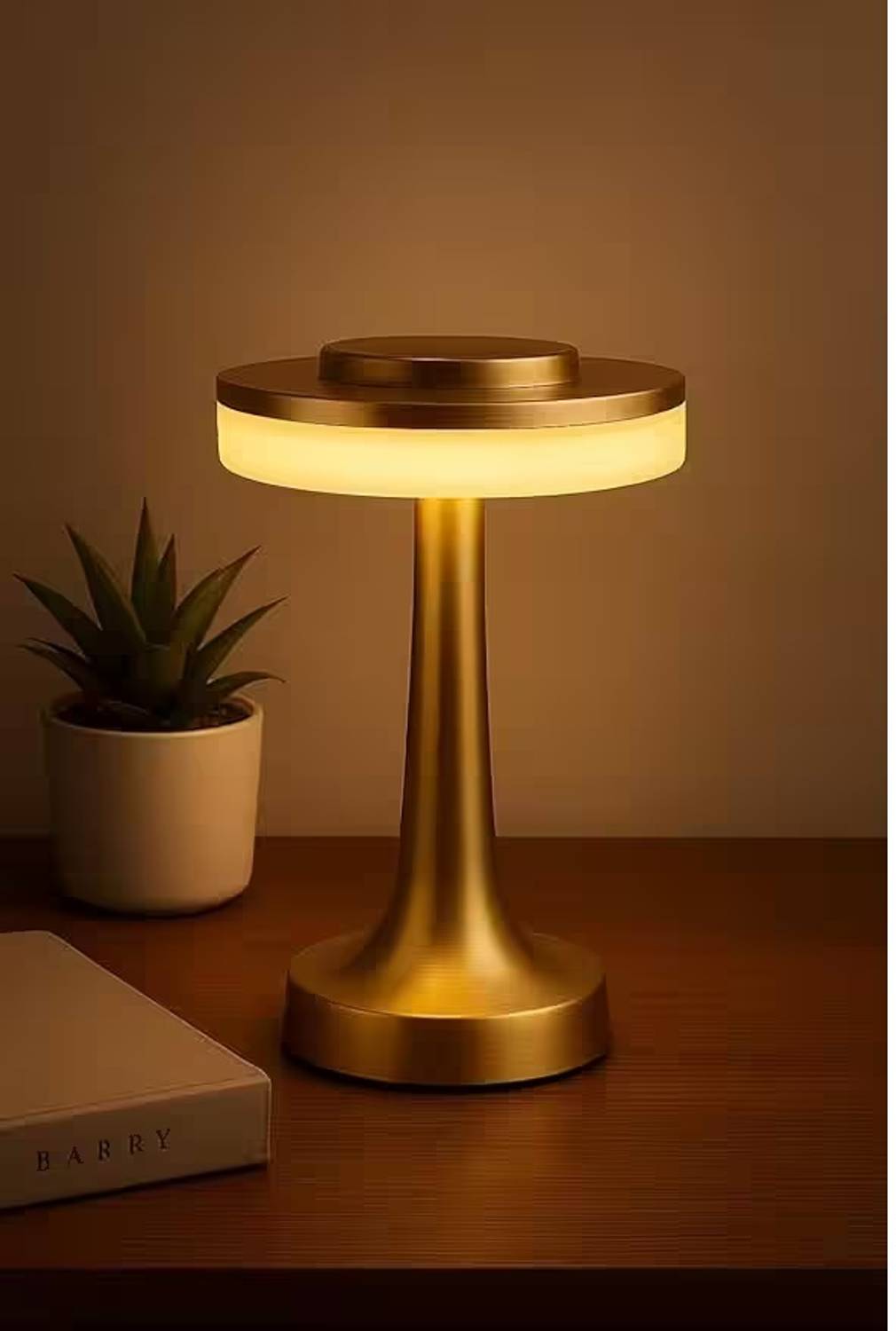 CYMNIX Rechargeable Golden Touch Lamp for Bedroom, Living Room &